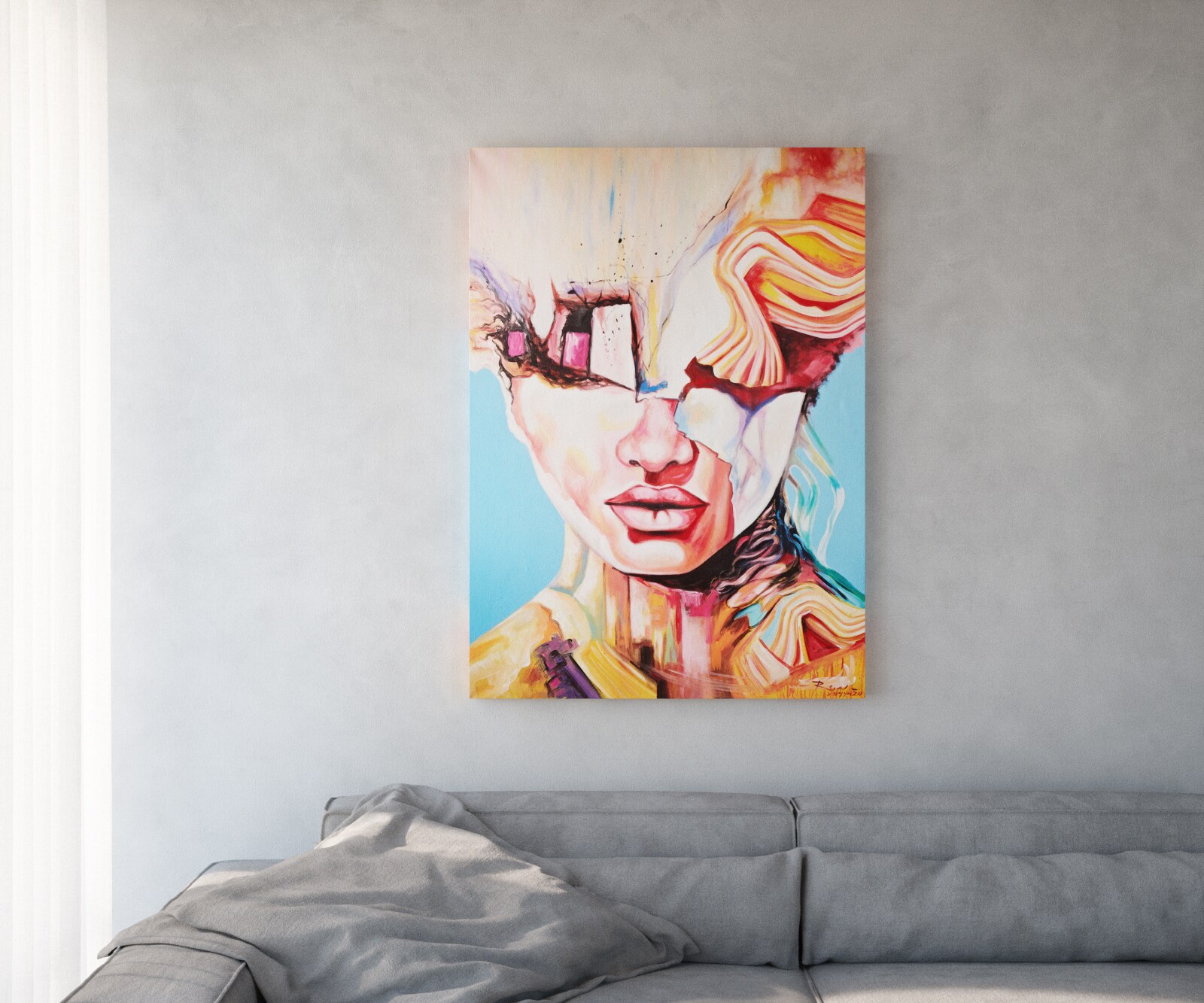 Schilderij Expression meerkleurig 100x140 cm acryl op doek 1