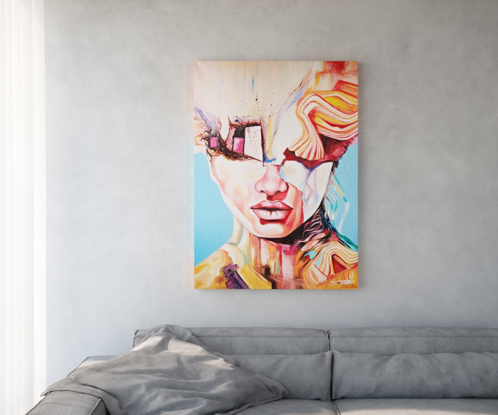 Schilderij Expression meerkleurig 100x140 cm acryl op doek Schilderij Expression meerkleurig 100x140 cm acryl op doek