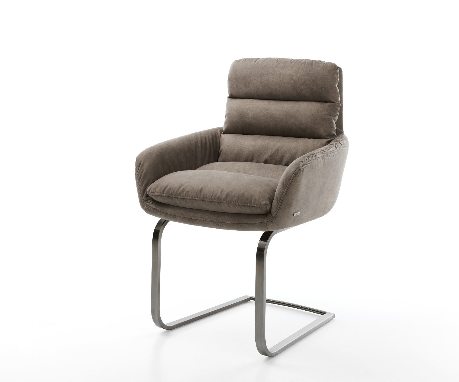 Sledemodel Abelia-Flex met armleuning microvelours taupe vintage sledemodel vlak grafiet 1