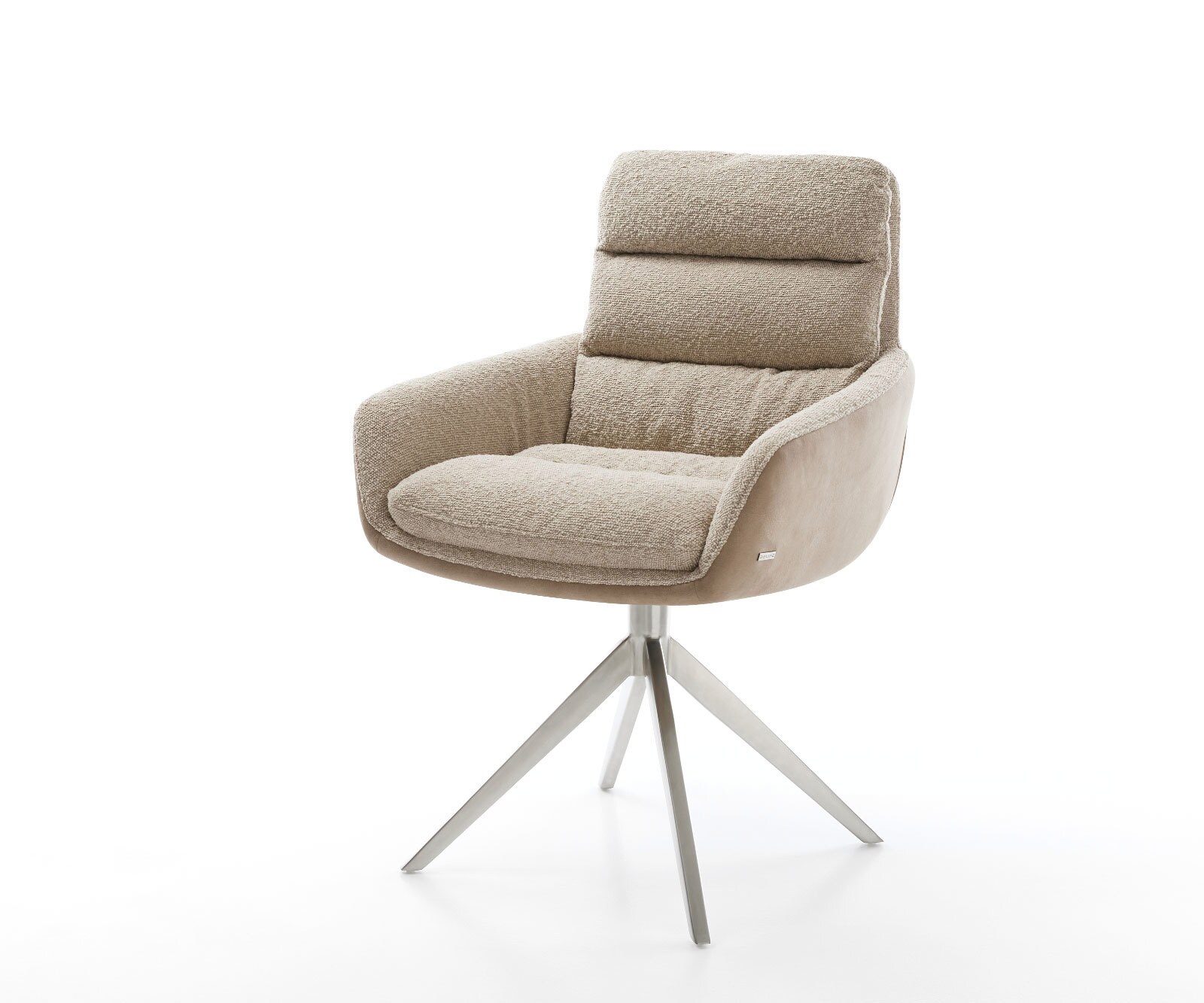 Draaistoel Abelia-Flex met armleuning materiaalmix mud kruisframe breed roestvrij staal 360° draaibaar