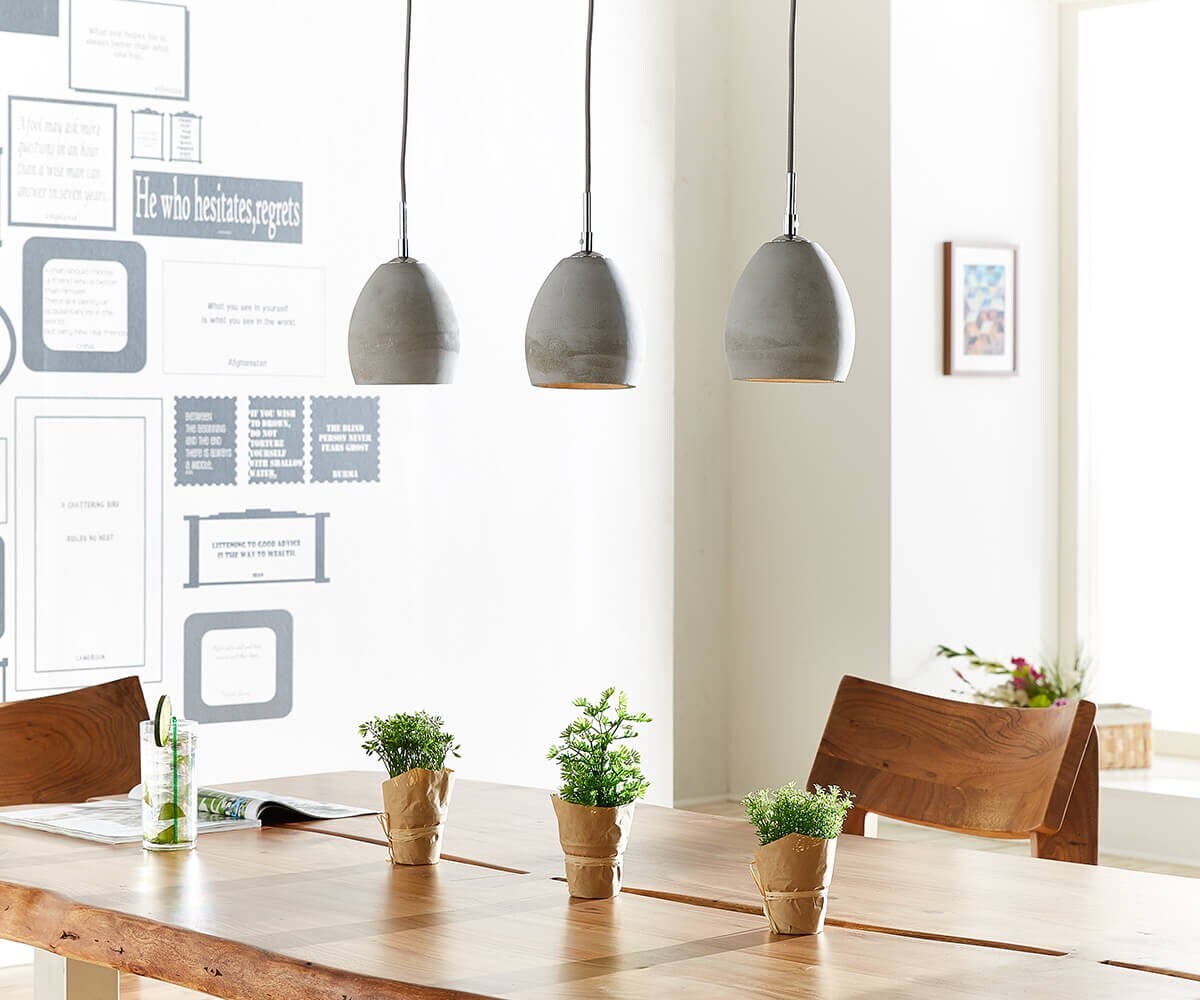 Hanglamp Cirillo 70x15 grijs 3 tinten beton