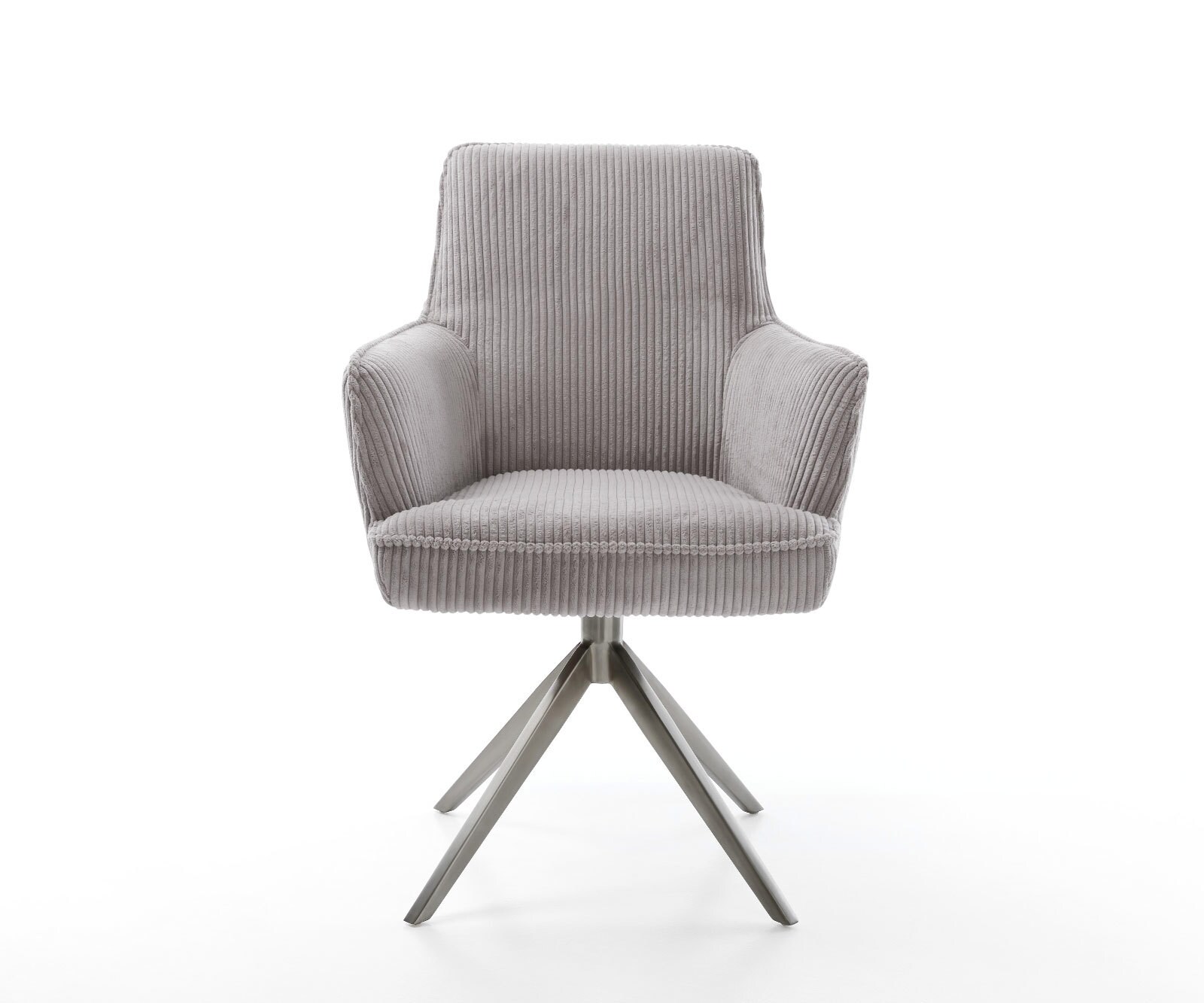 Draaistoel Heira-Flex met armleuning koord zilver grijs kruisframe breed grafiet 360° draaibaar rocker-functie pocketveer kern 1
