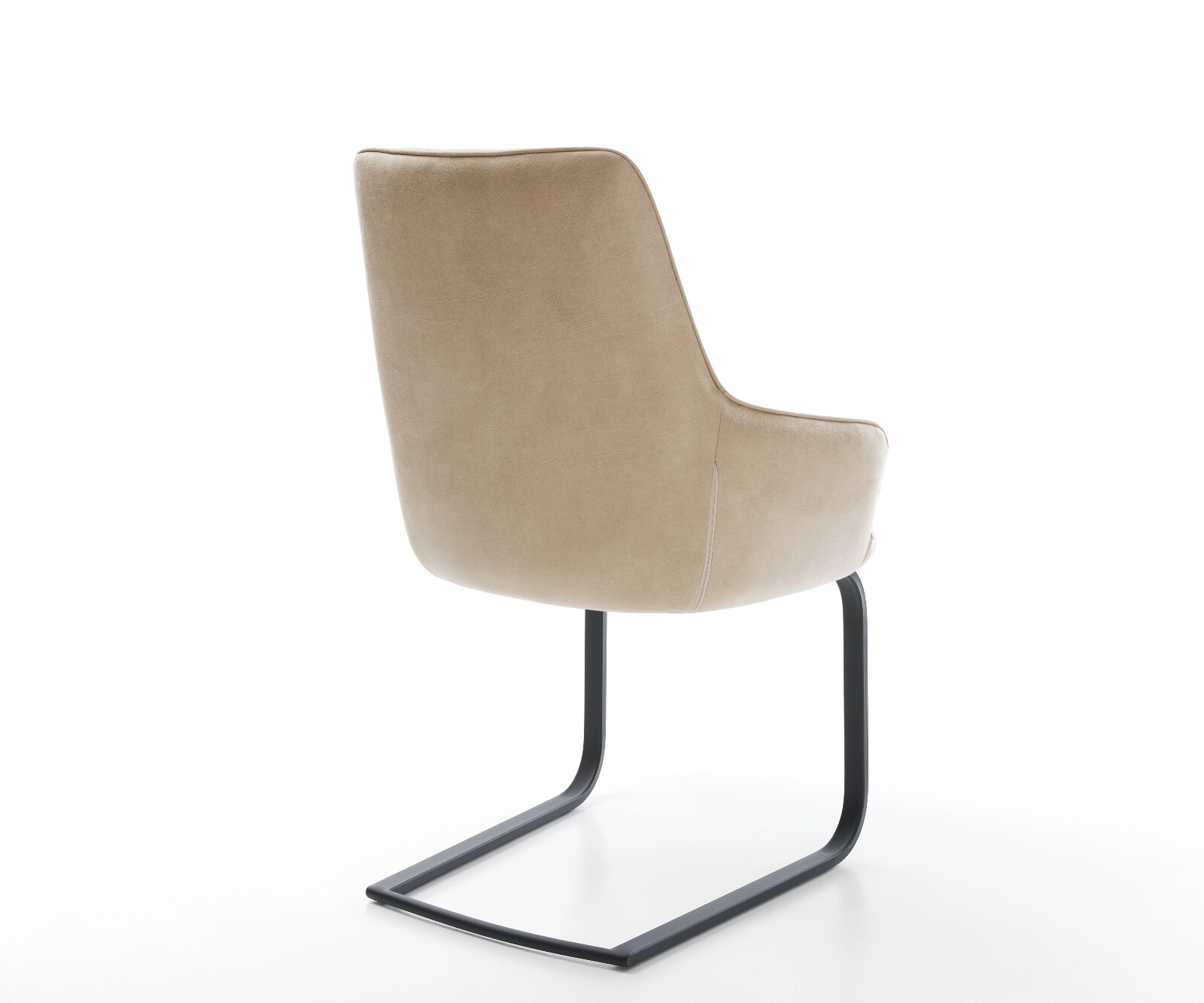 Sledemodel Zelia-Flex met armleuning microvelours beige vintage sledemodel vlak zwart pocketveer kern 5