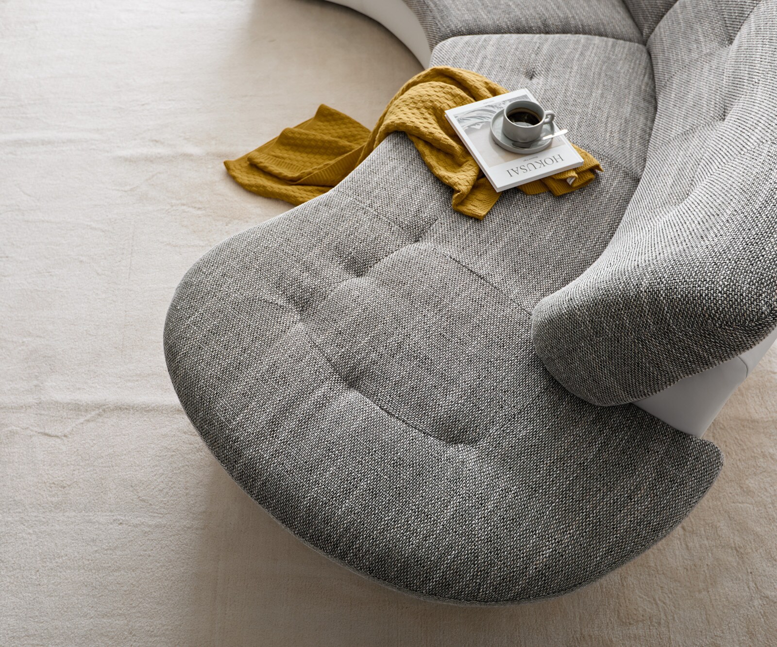 Bank Napoli 300x95cm wit lichtgrijs met kussens 3 Bank Napoli 300x95cm wit lichtgrijs met kussens 3