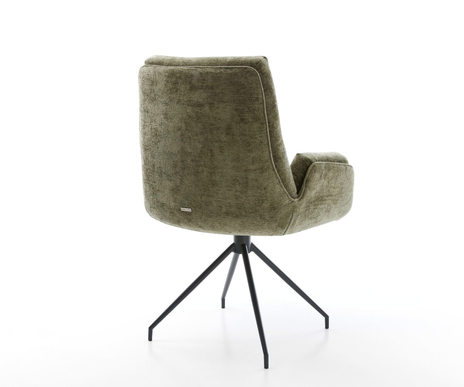 Draaistoel Clea-Flex chenille olijfgroen kruisframe conisch zwart 180° draaibaar 4 Draaistoel Clea-Flex chenille olijfgroen kruisframe conisch zwart 180° draaibaar 4