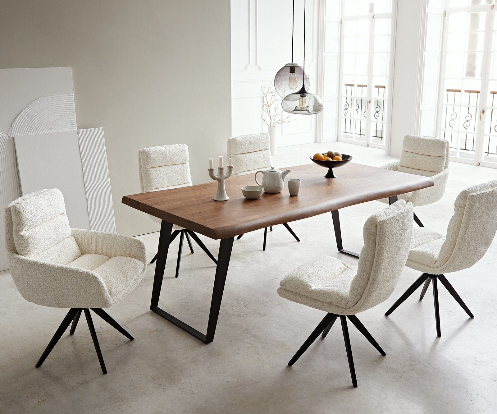 Eettafel Edge 200x100 XL acacia bruin metaal schuin Live-Edge 6