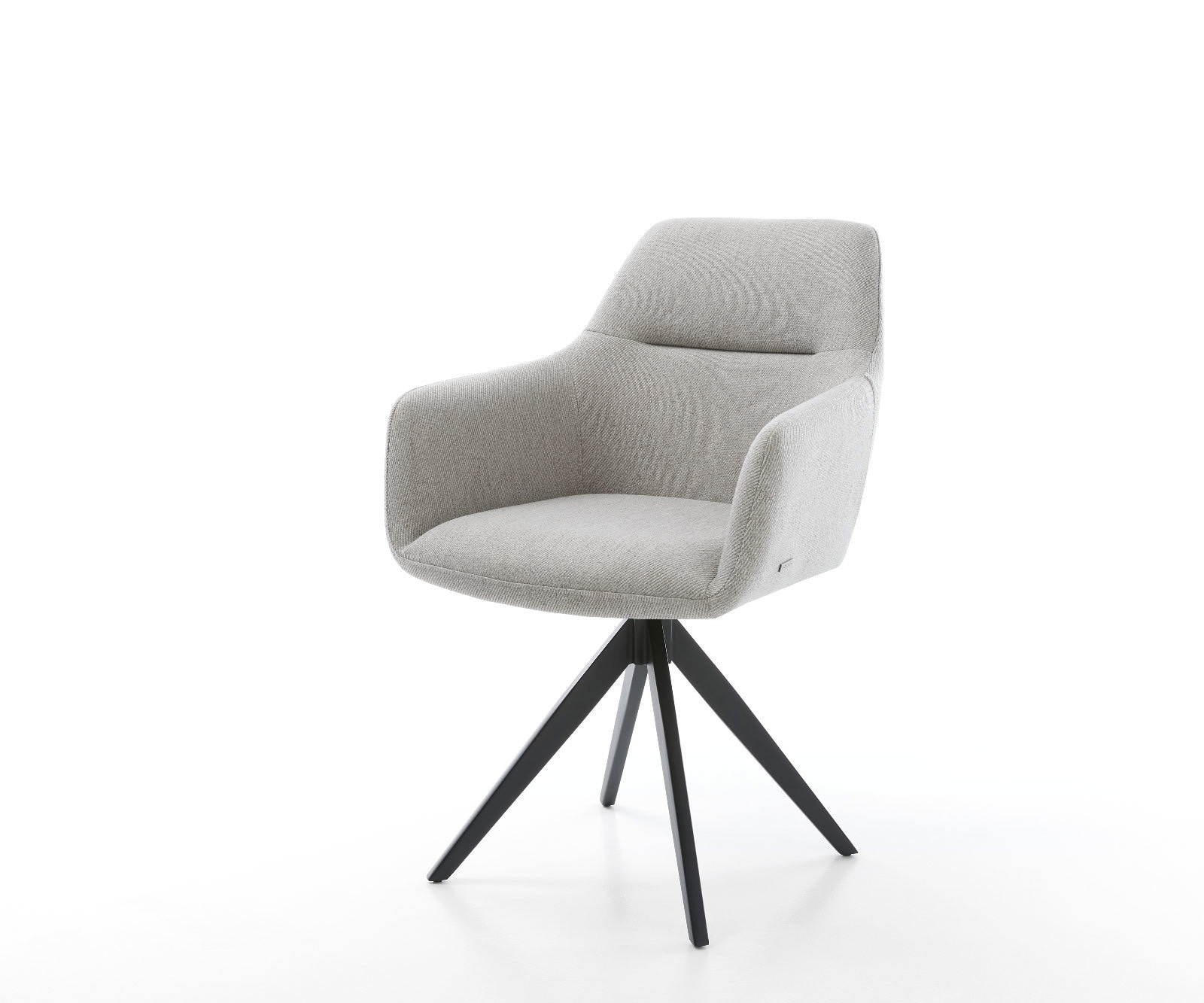 Eetkamerstoel Pejo-Flex stripes lichtgrijs kruisframe hoekig zwart pocketveer kern 1