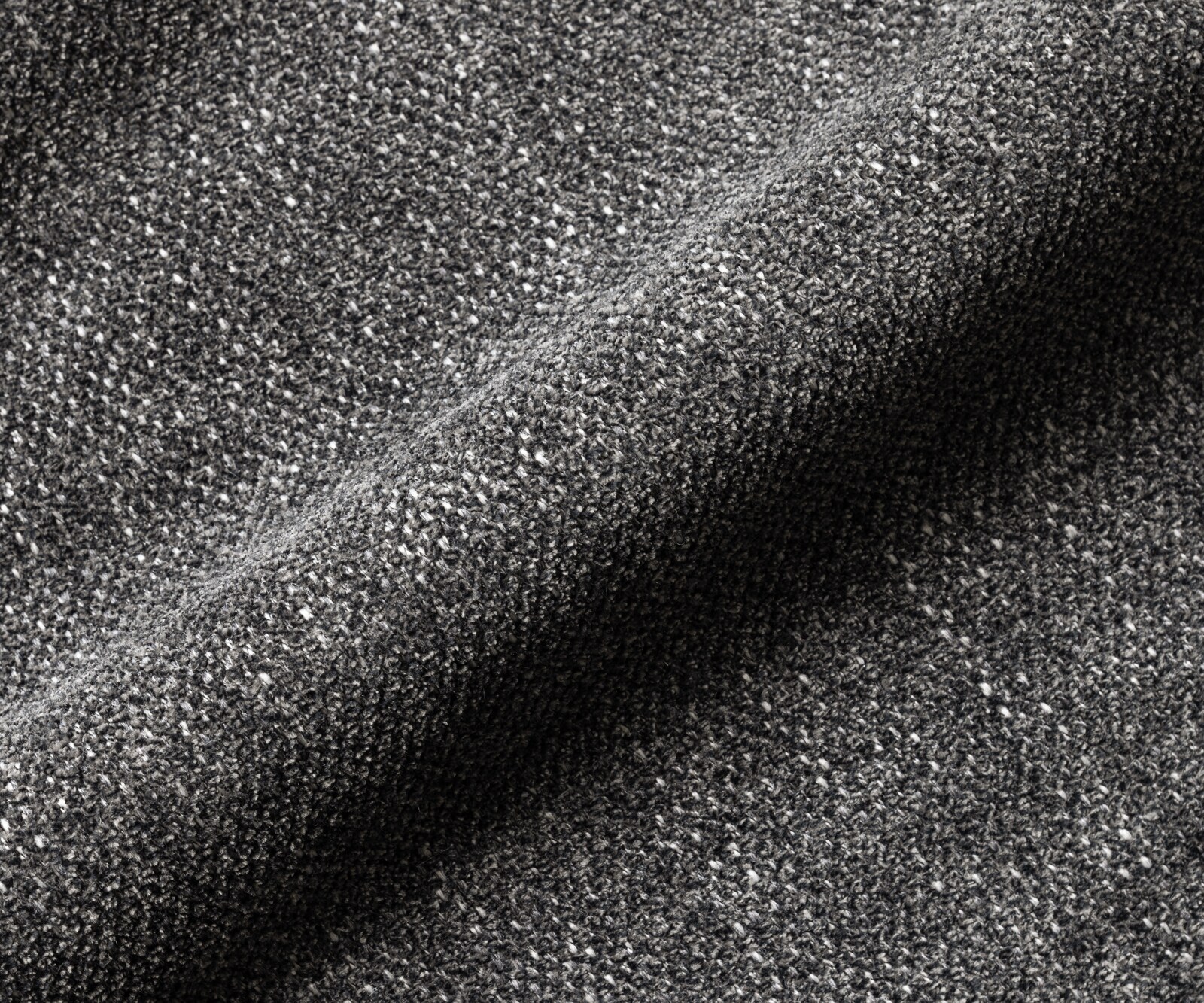 Hoekbank Isla 330x225 cm Chenille antraciet voetenbank rechts 2