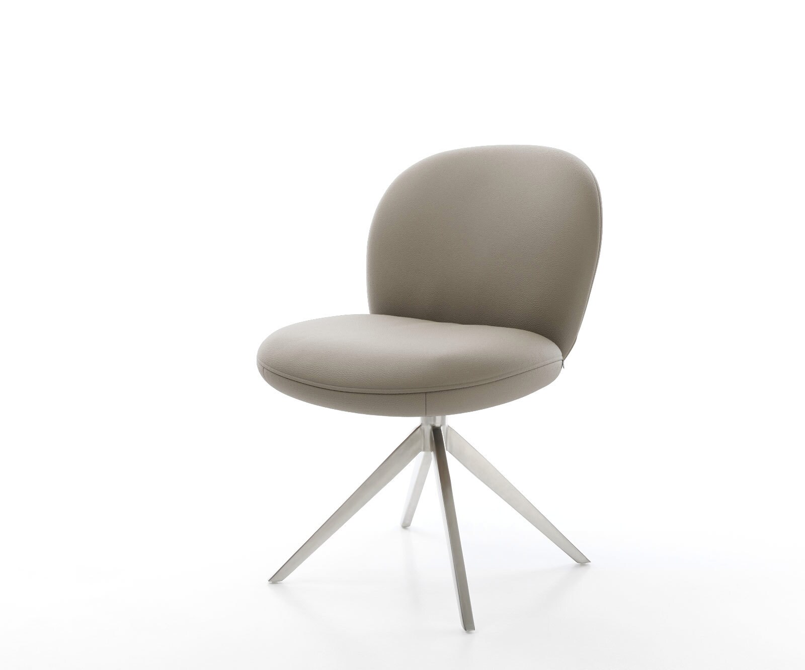 Draaistoel Nube-Flex echt leer mud kruisframe breed roestvrij staal 360° draaibaar rocker-functie pocketveer kern