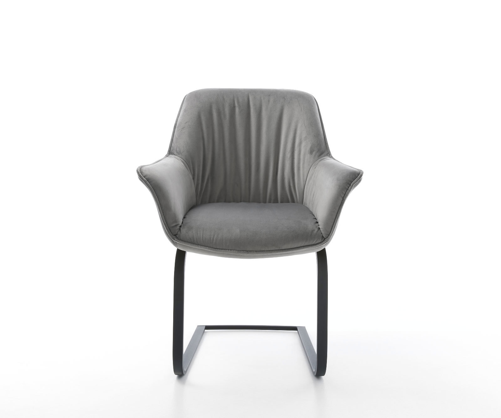 Sledemodel Keila-Flex met armleuning fluweel grijs sledemodel vlak zwart 2