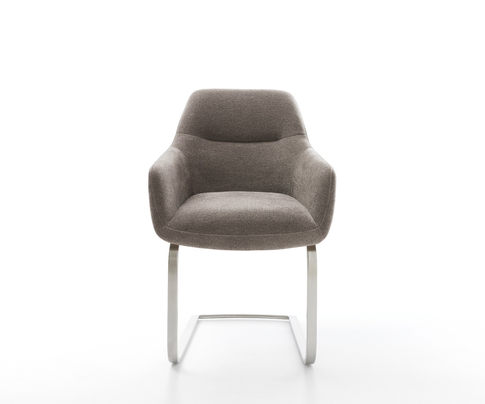 Sledemodel Pejo-Flex zachte stof met structuur taupe sledemodel vlak roestvrij staal pocketveer kern 1