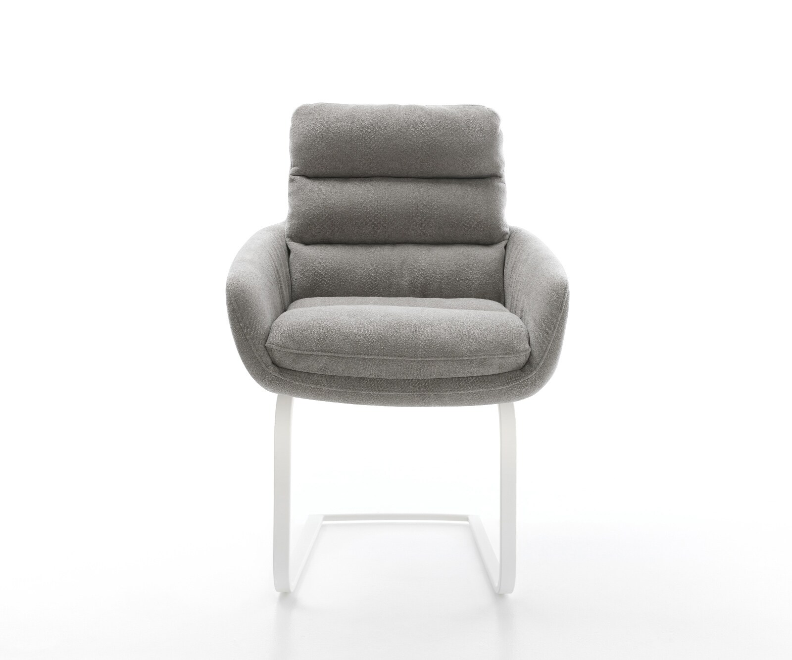 Sledemodel Abelia-Flex met armleuning zachte stof met structuur grijs sledemodel vlak wit 2