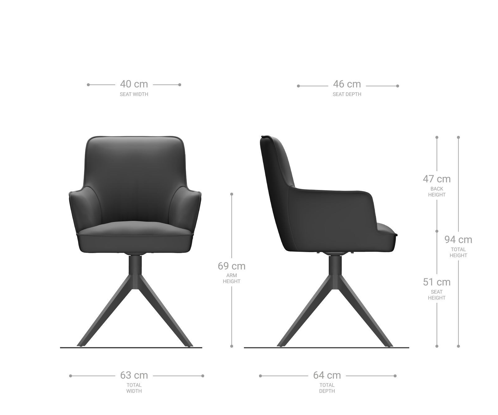 Draaistoel Heira-Flex met armleuning bouclé zilver grijs kruisframe breed zwart 360° draaibaar pocketveer kern 6 Draaistoel Heira-Flex met armleuning bouclé zilver grijs kruisframe breed zwart 360° draaibaar pocketveer kern 6