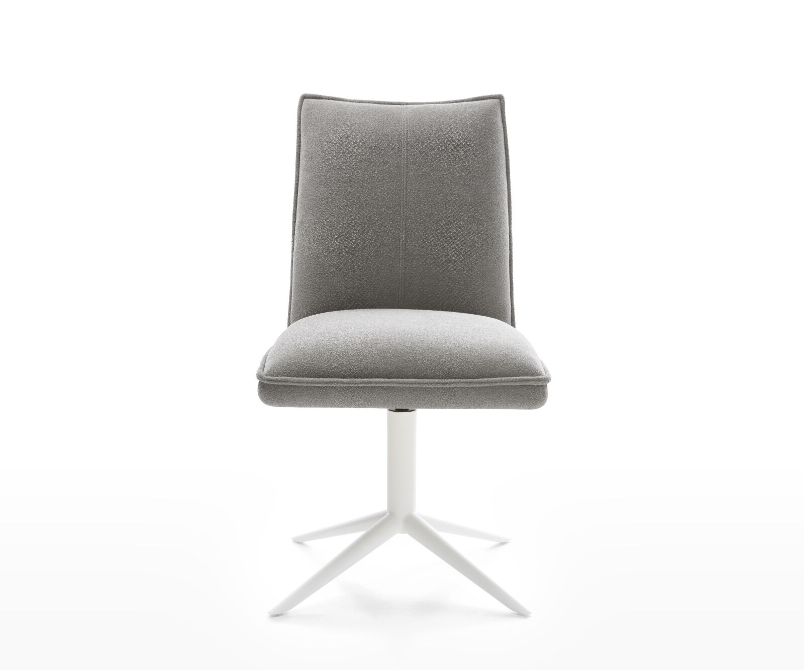 Draaistoel Lelio-Flex zachte stof met structuur grijs kruispoot wit 360° draaibaar rocker-functie pocketveer kern 2