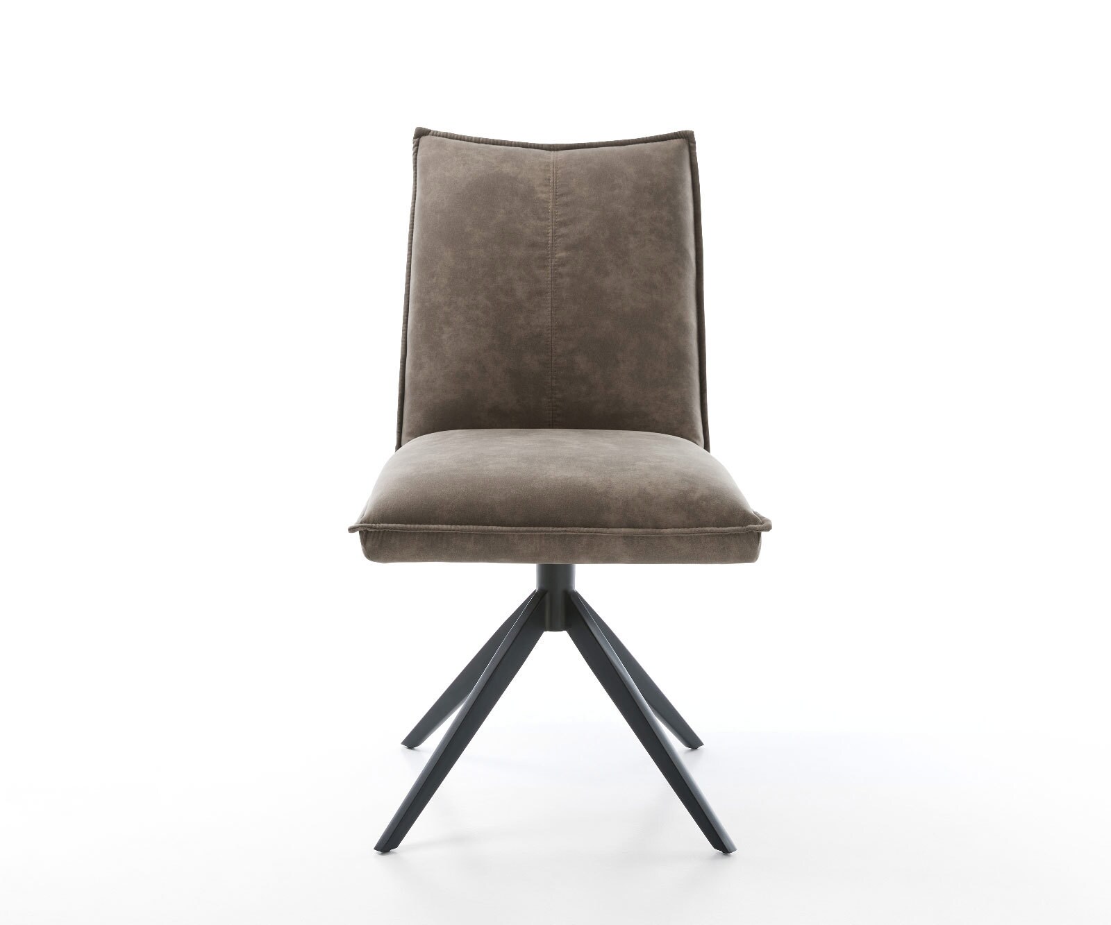 Draaistoel Lelio-Flex microvelours taupe vintage kruisframe breed zwart 360° draaibaar rocker-functie pocketveer kern 1
