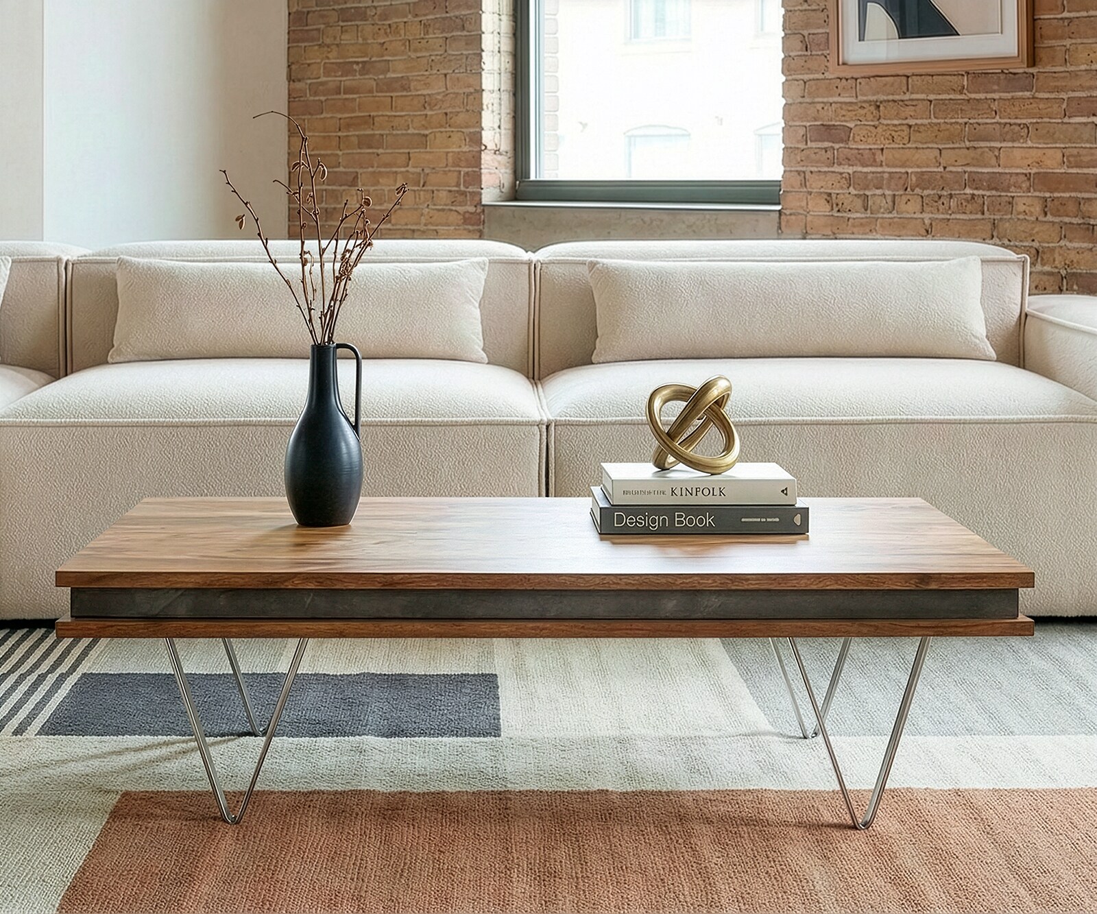 Design salontafel Stonegrace 117x60x25 cm naturel acacia leisteen 1