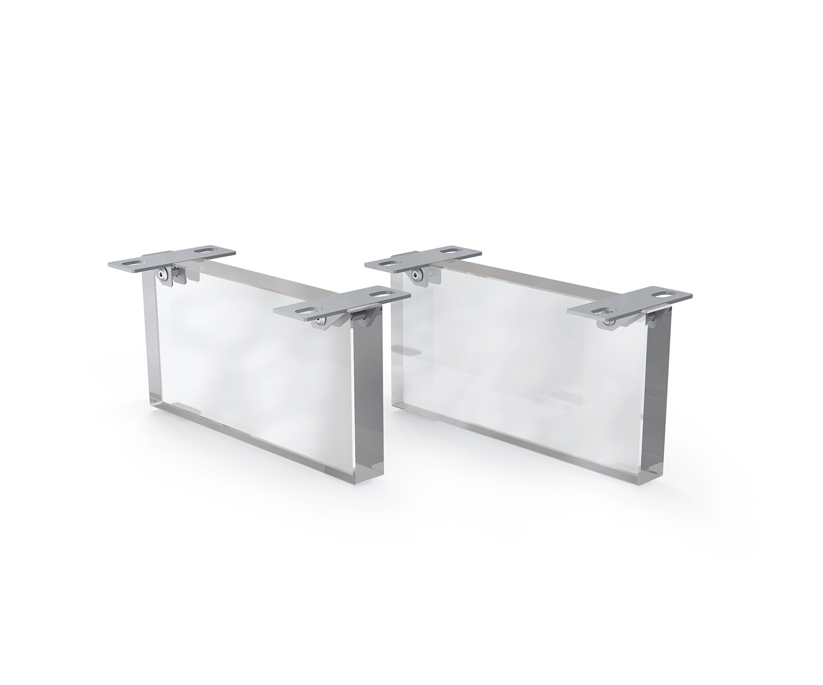 Poot zwevende optiek acrylglas 15 cm voor kastmeubels met een diepte van 35 cm (set van 2)