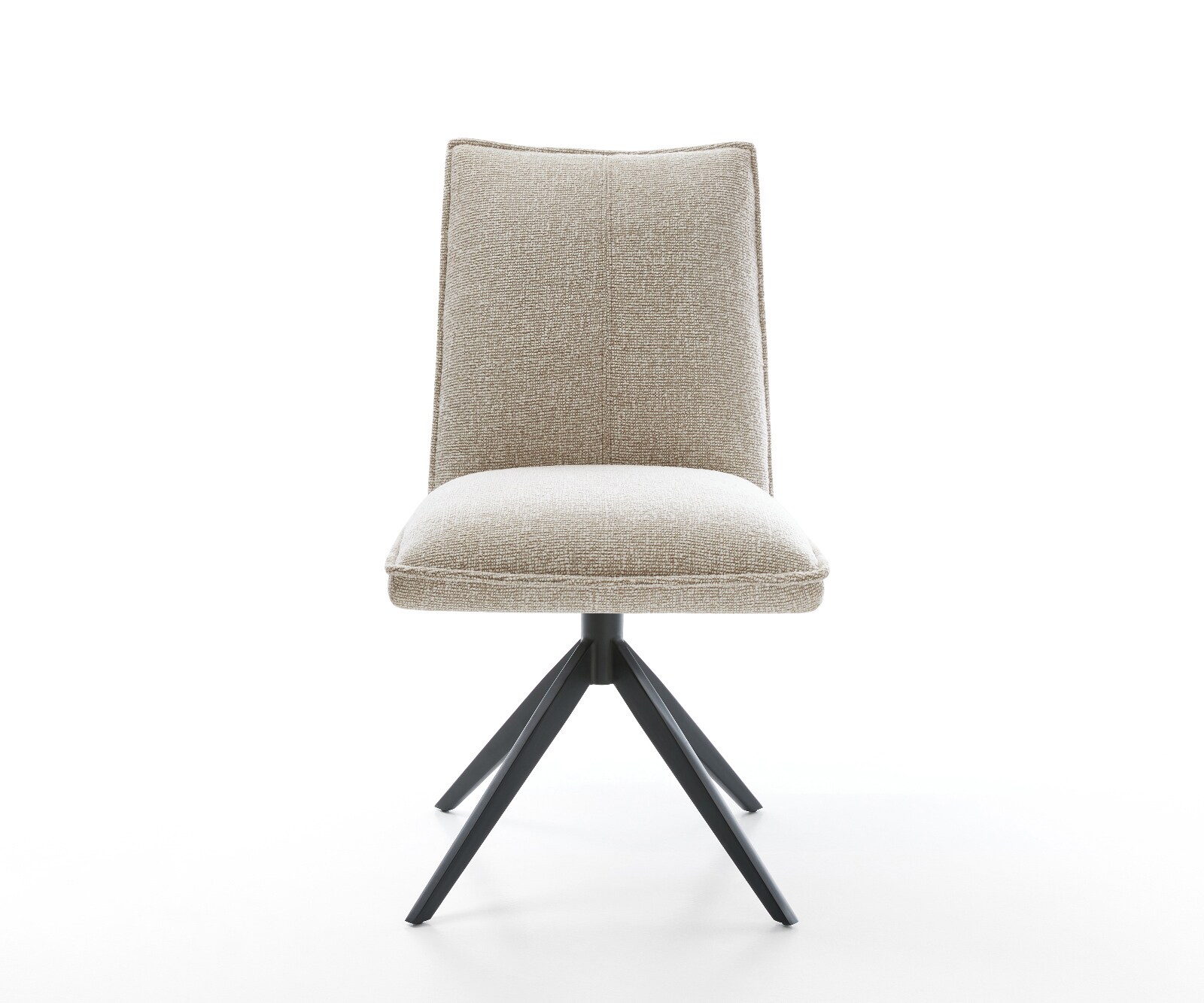 Draaistoel Lelio-Flex geweven stof beige kruisframe breed zwart 360° draaibaar rocker-functie pocketveer kern 2