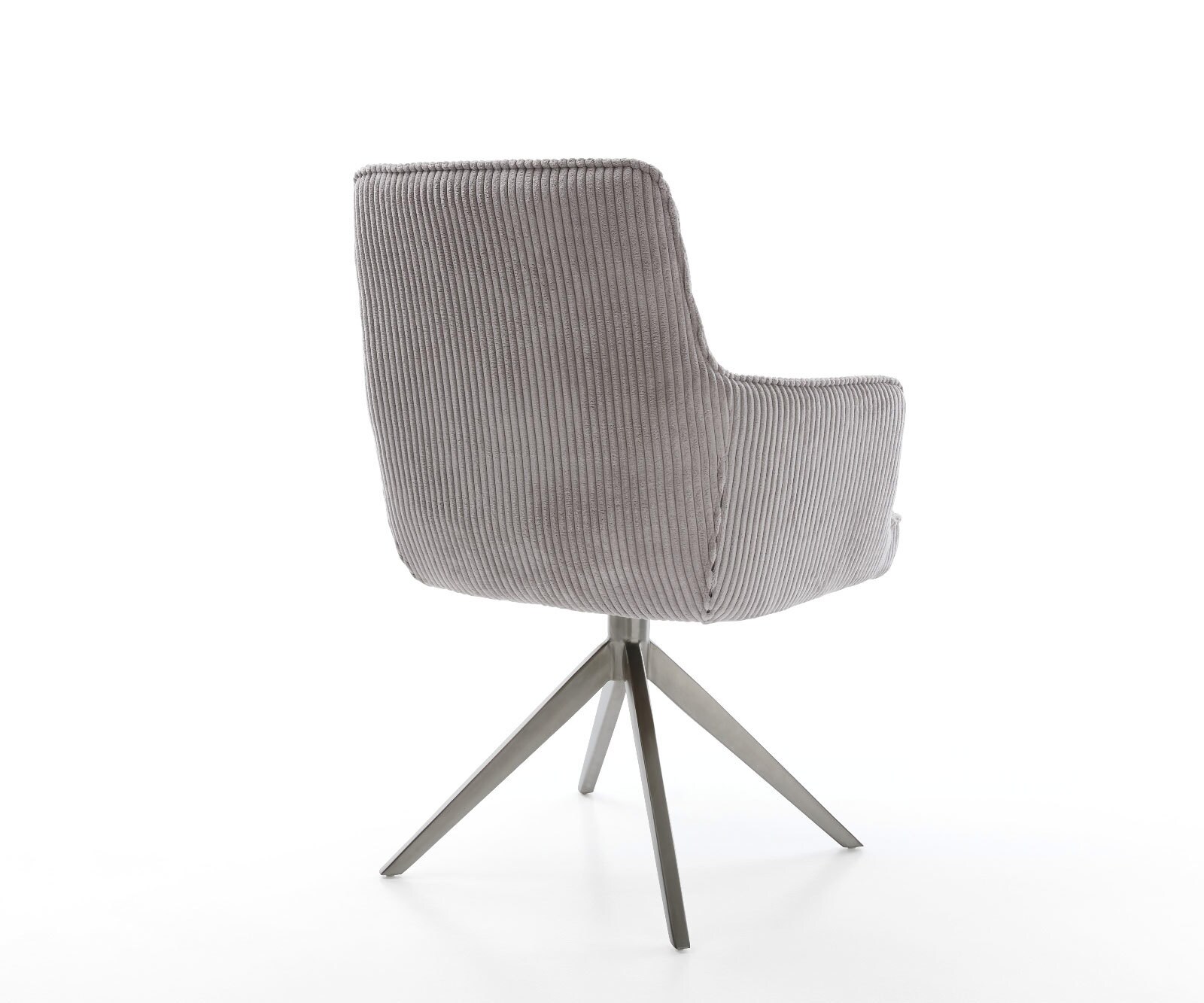 Draaistoel Heira-Flex met armleuning koord zilver grijs kruisframe breed grafiet 360° draaibaar rocker-functie pocketveer kern 4