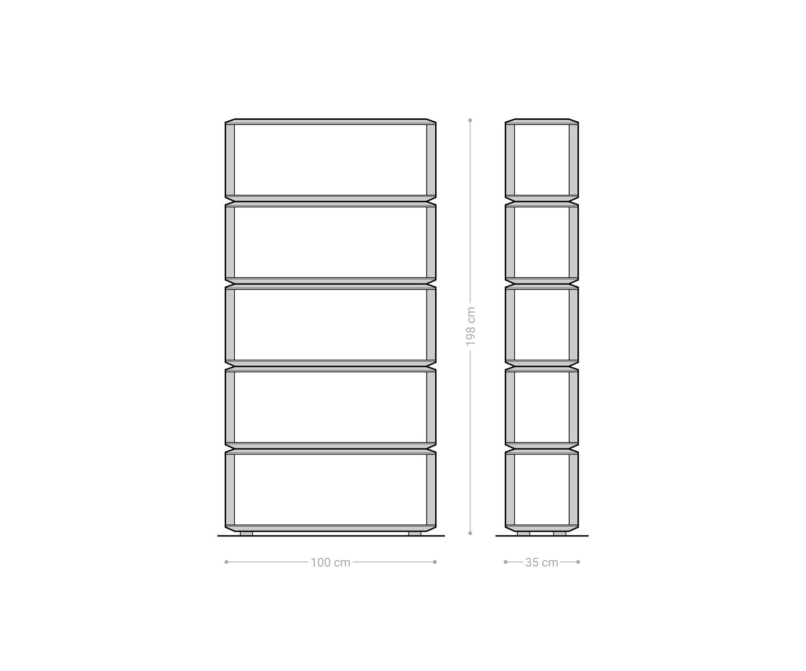 Staande-kast Sakura 100x200 cm Acacia Natuur 5 vakken 8