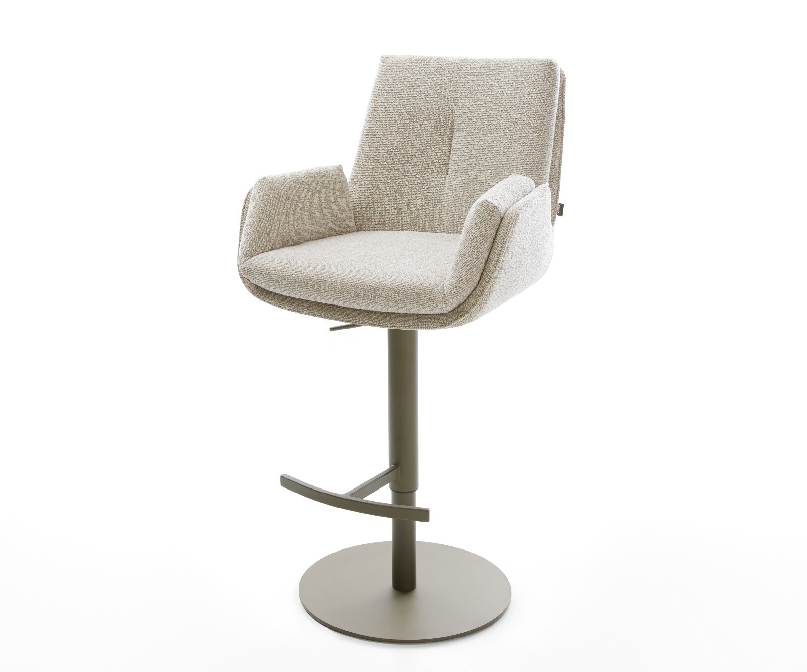 Barstoel Clea-Flex Zachte Geweven stof Beige Draaivoet in hoogte verstelbaar Titaankleurig Titaankleurig 1