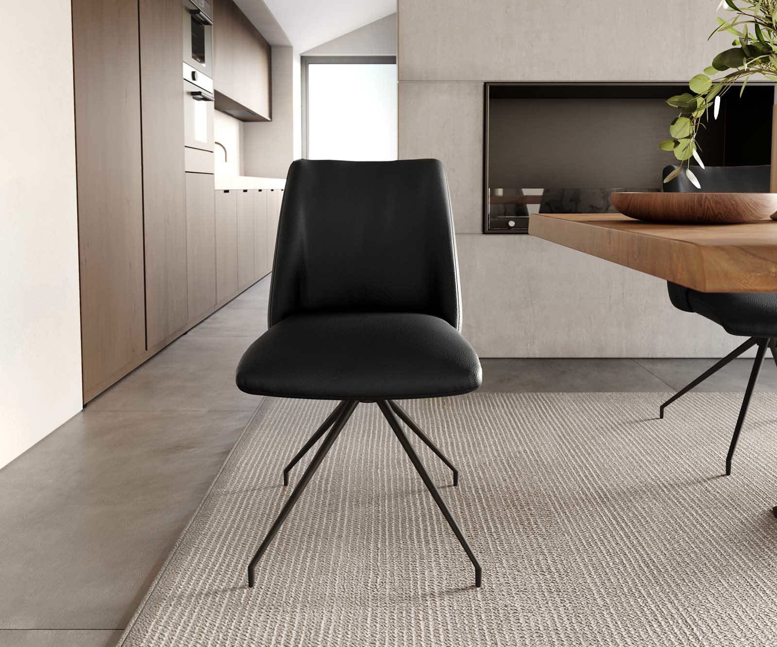 Draaistoel Elso-Flex echt leer zwart kruisframe conisch zwart 180° draaibaar pocketveer kern 1 Draaistoel Elso-Flex echt leer zwart kruisframe conisch zwart 180° draaibaar pocketveer kern 1