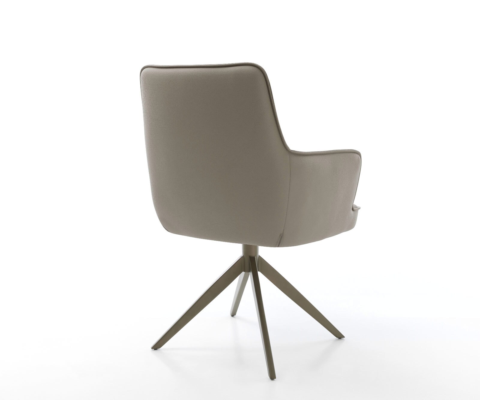 Draaistoel Heira-Flex met armleuning echt leer mud kruisframe breed afwerking met titanium 360° draaibaar rocker-functie pocketveer kern 4