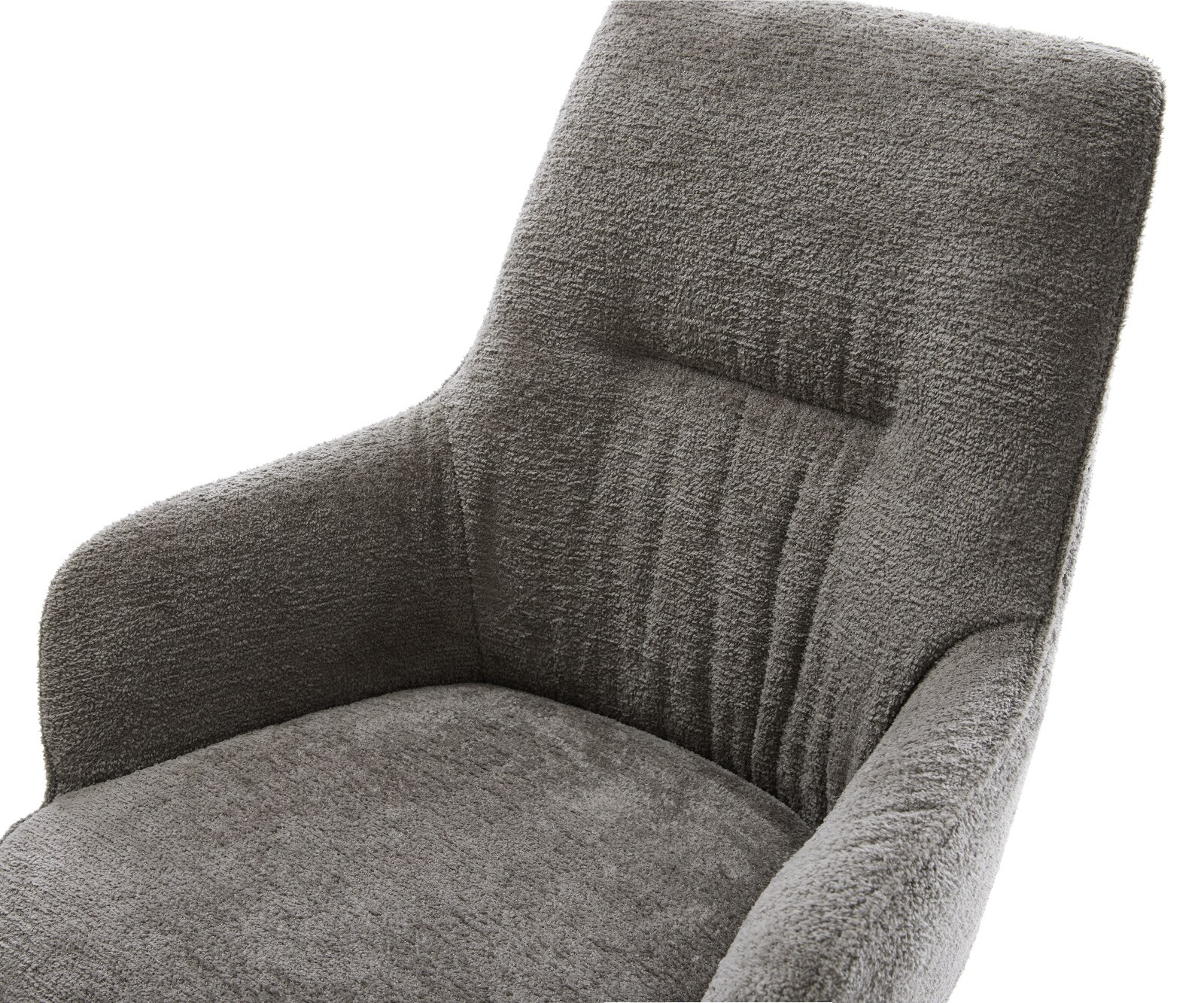 Draaistoel Zelia-Flex met armleuning bouclé zacht mud kruisframe breed wit 360° draaibaar rocker-functie pocketveer kern 4