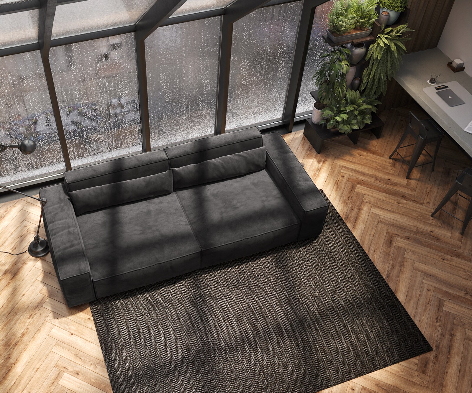 Big-sofa Sirpio XL 270x130 cm microvezel zwart 4