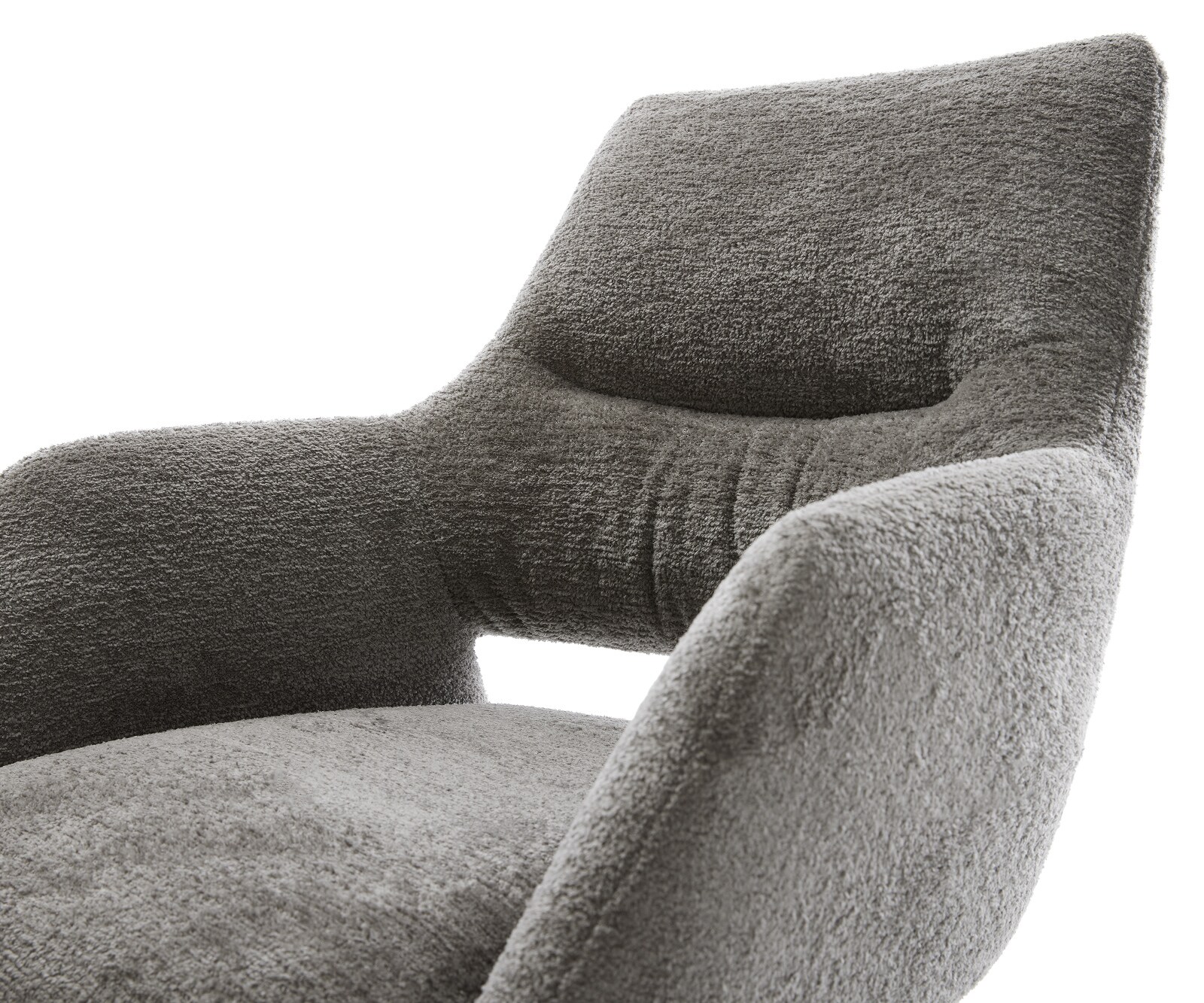 Eetkamerstoel Yago-Flex met armleuning bouclé zacht mud slipframe zwart pocketveer kern 4