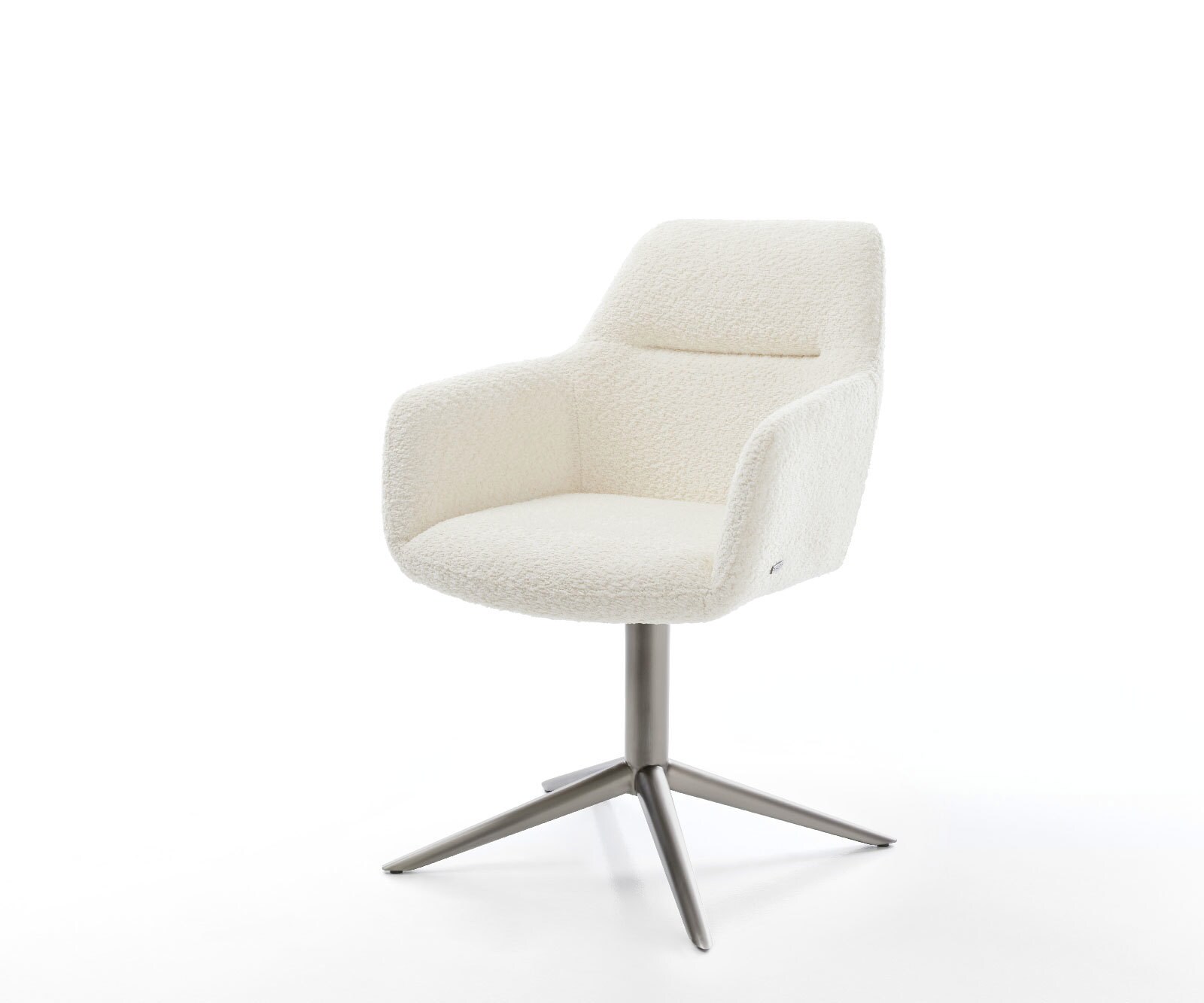 Draaistoel Pejo-Flex bouclé wit kruispoot grafiet 360° draaibaar rocker-functie pocketveer kern 1