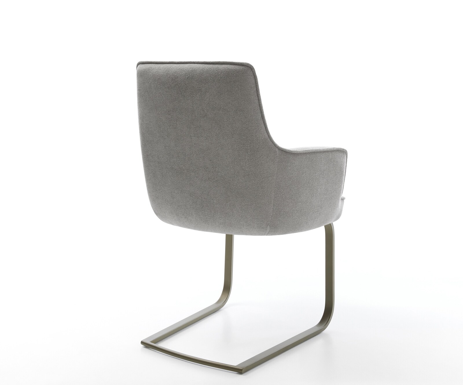 Sledemodel Heira-Flex met armleuning zachte stof met structuur grijs sledemodel vlak afwerking met titanium pocketveer kern 5