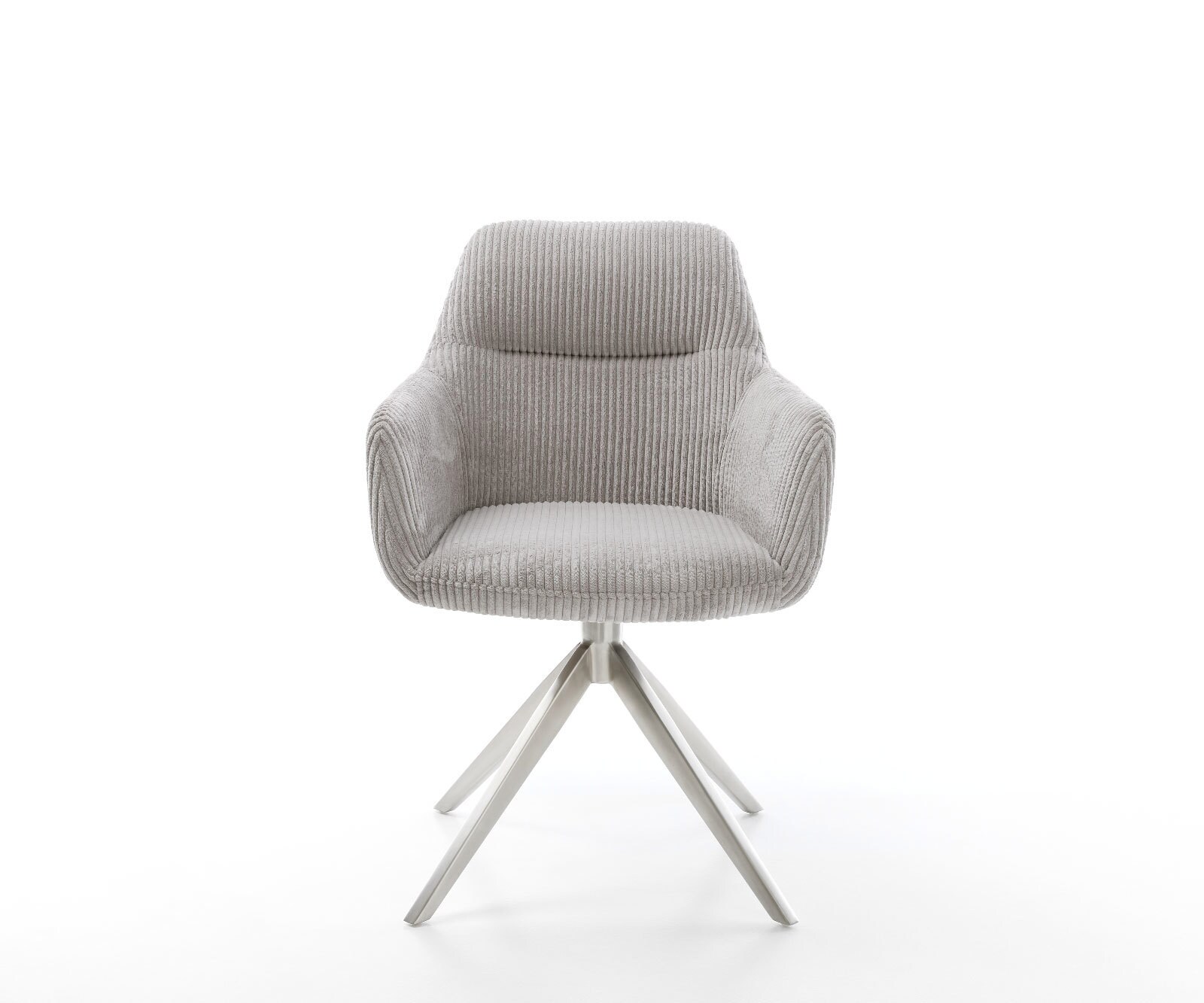 Draaistoel Pejo-Flex koord zilver grijs kruisframe breed roestvrij staal 360° draaibaar rocker-functie pocketveer kern 1 Draaistoel Pejo-Flex koord zilver grijs kruisframe breed roestvrij staal 360° draaibaar rocker-functie pocketveer kern 1