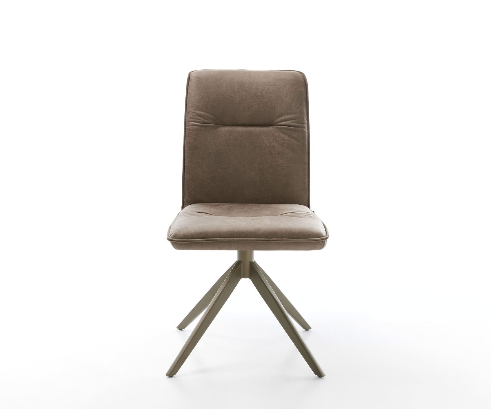Draaistoel Vinjo-Flex microvelours taupe vintage kruisframe breed afwerking met titanium 360° draaibaar 1