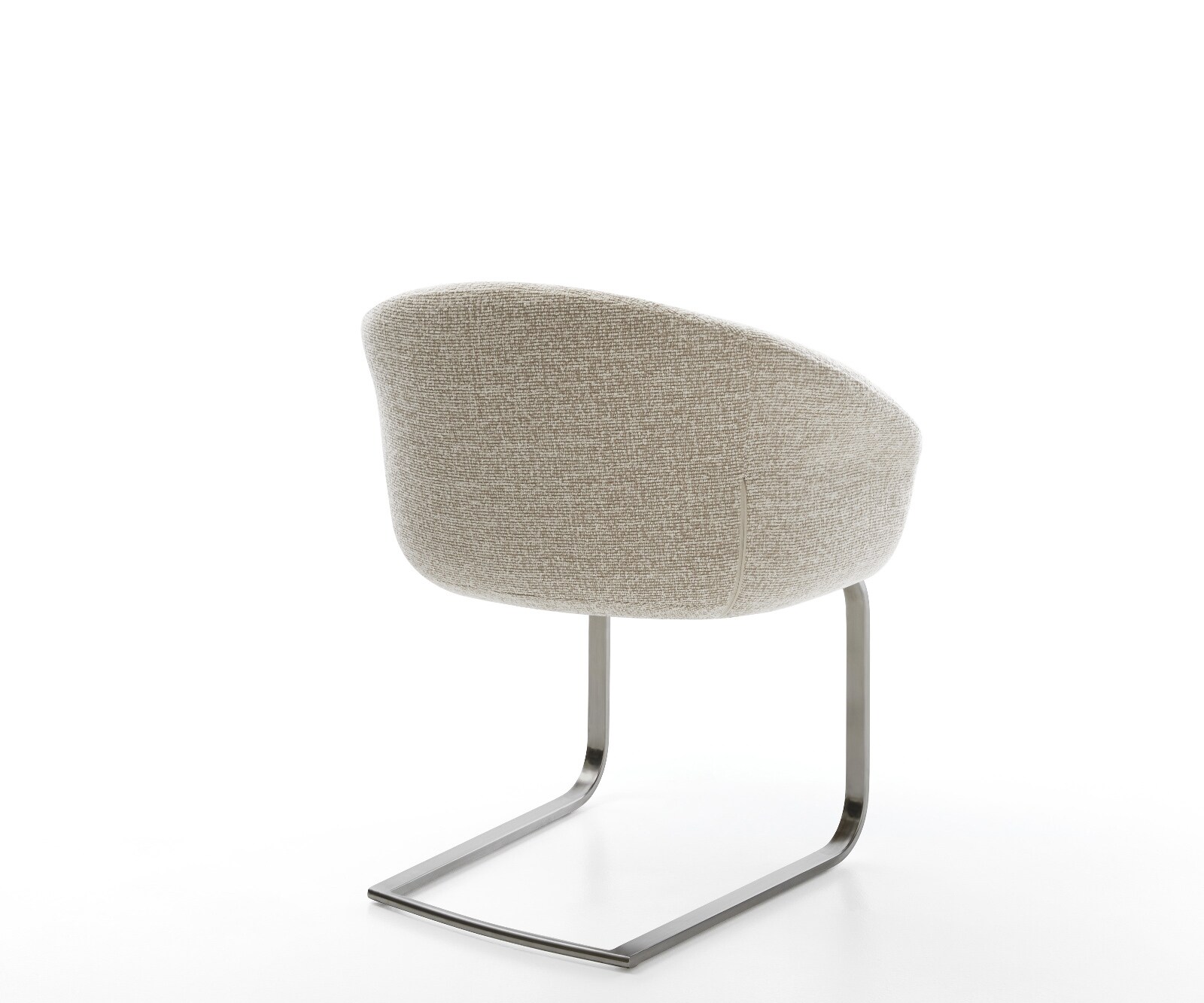 Sledemodel Vinka-Flex met armleuning geweven stof beige sledemodel vlak grafiet pocketveer kern 5