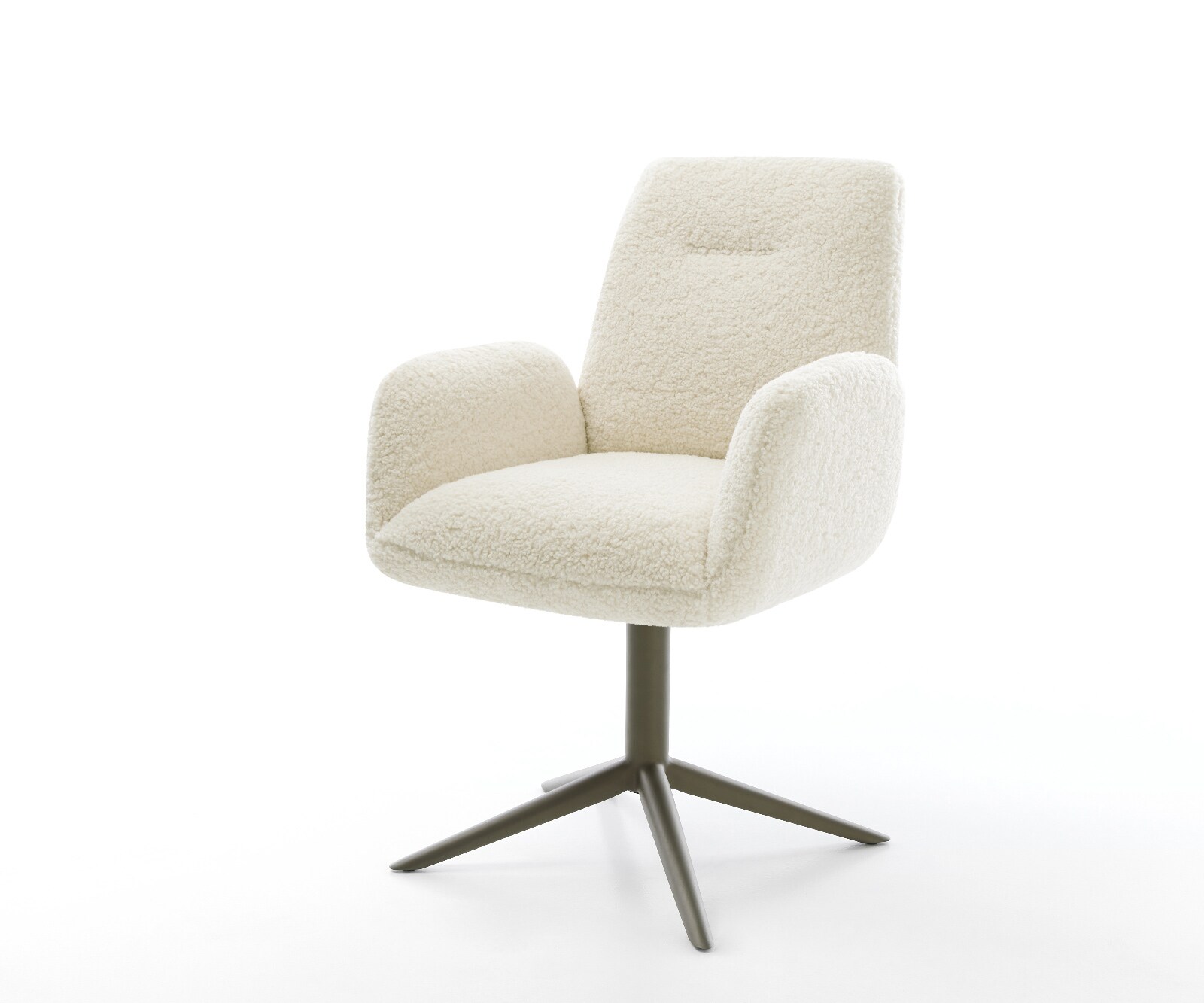 Draaistoel Zoa-Flex teddy beige kruispoot afwerking met titanium 360° draaibaar rocker-functie pocketveer kern