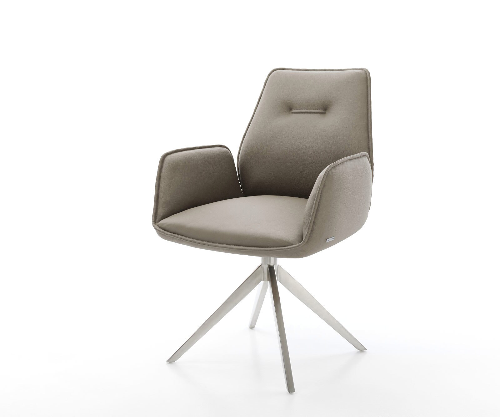 Draaistoel Zoa-Flex echt leer mud kruisframe breed roestvrij staal 360° draaibaar rocker-functie pocketveer kern