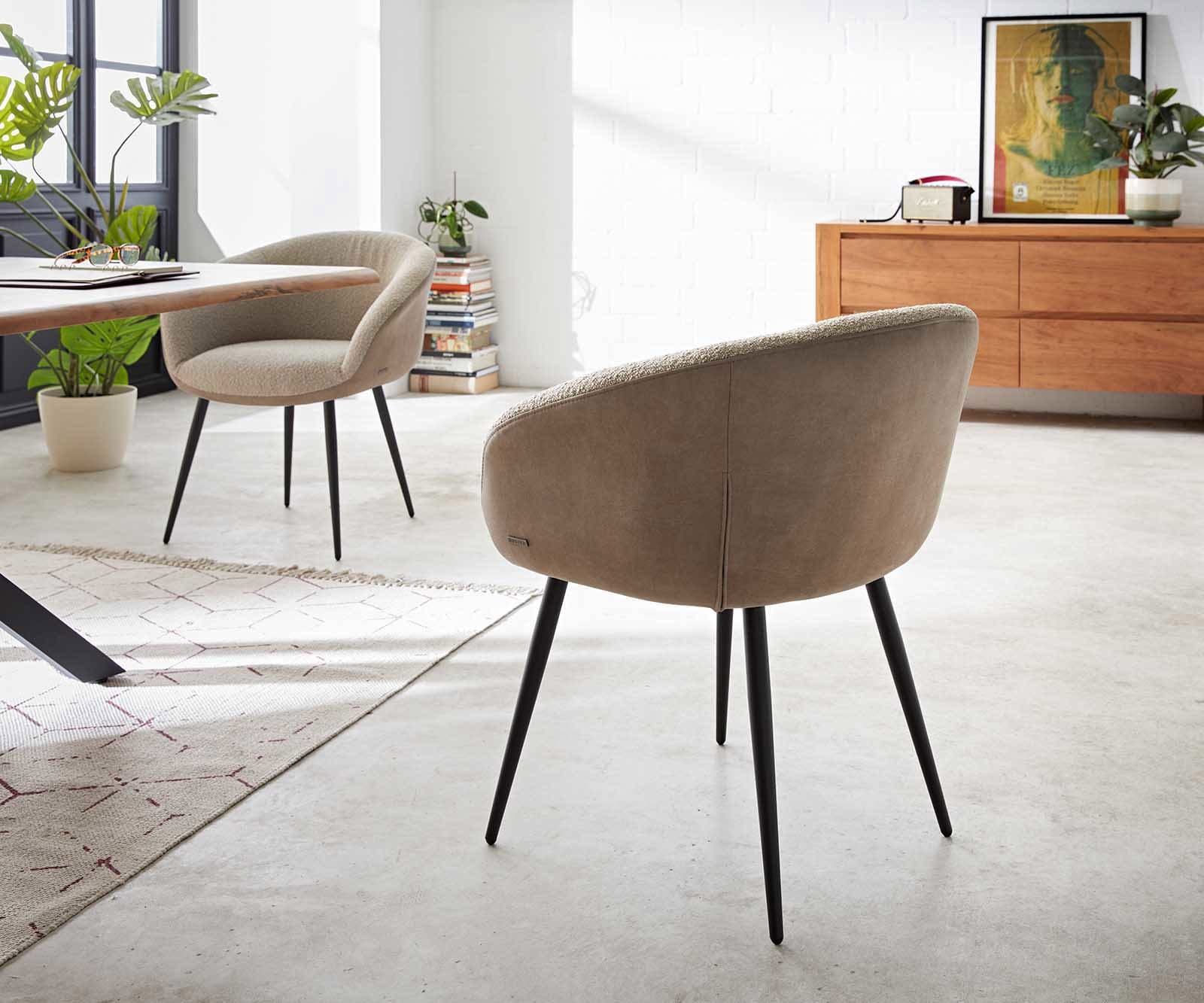 Eetkamerstoel Vinka-Flex met armleuning materiaalmix mud 4-poot conisch zwart pocketveer kern 4 Eetkamerstoel Vinka-Flex met armleuning materiaalmix mud 4-poot conisch zwart pocketveer kern 4