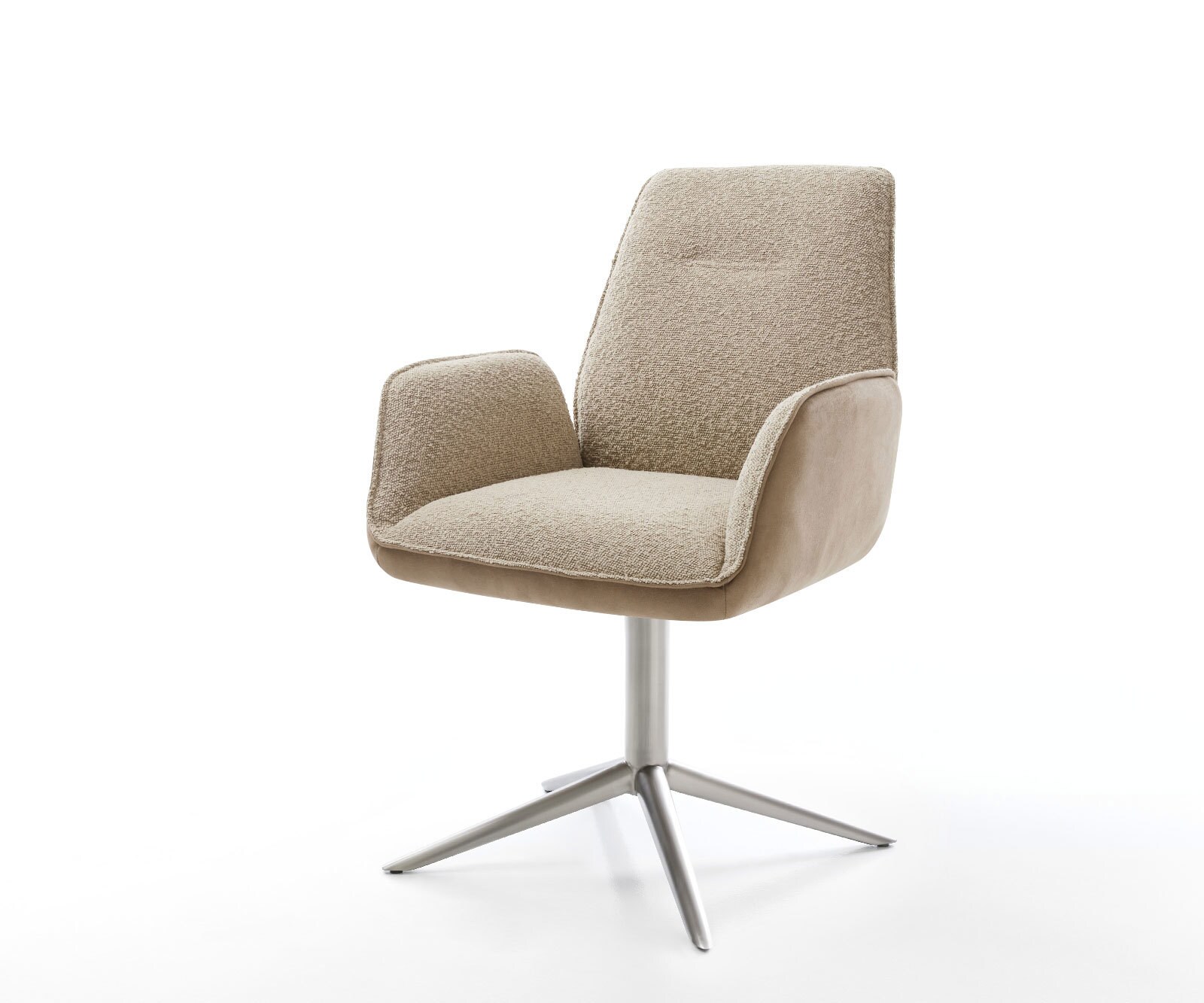 Draaistoel Zoa-Flex materiaalmix mud kruispoot roestvrij staal 360° draaibaar rocker-functie pocketveer kern