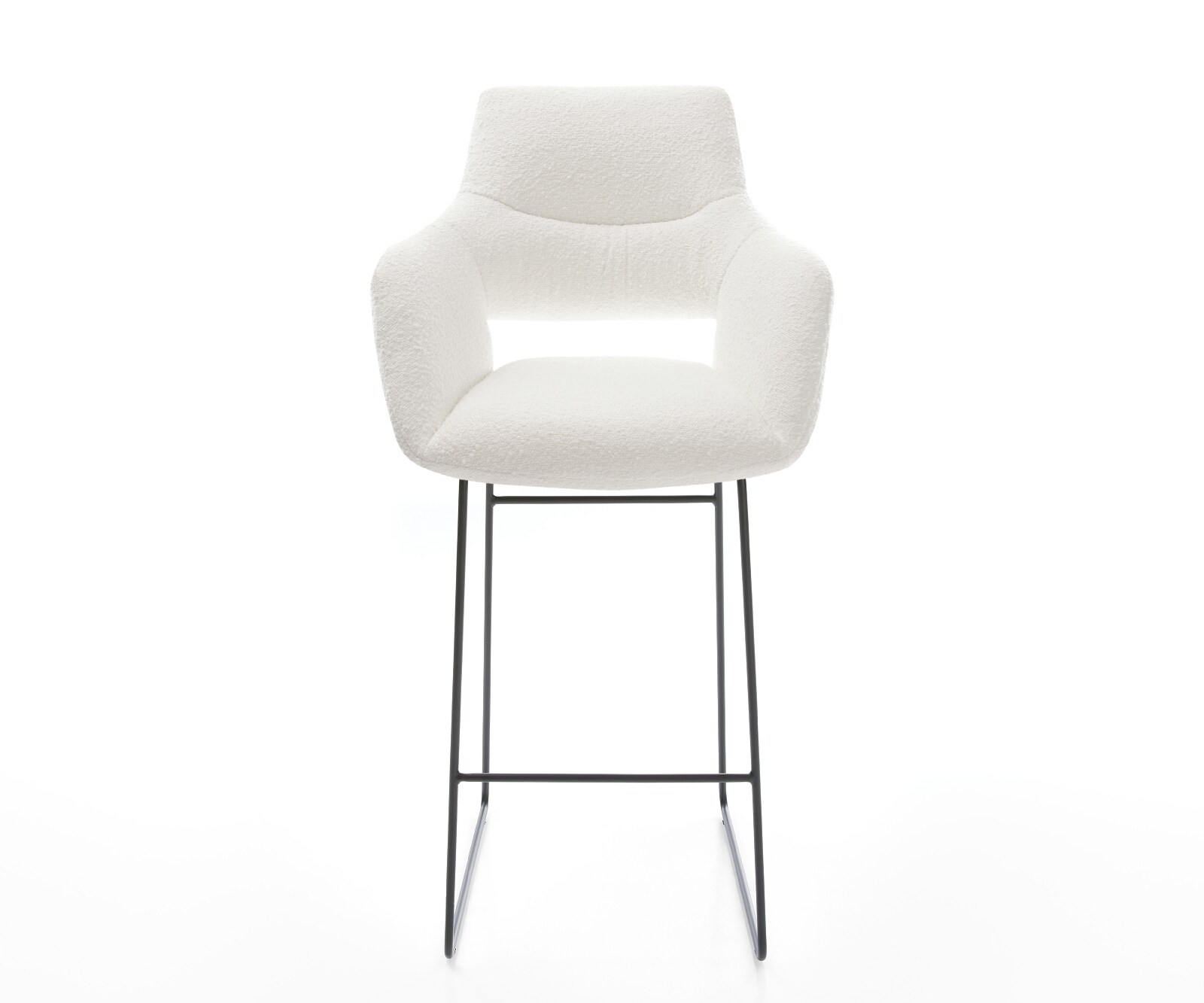 Barstoel Yago-Flex Bouclé Crème-wit Sledeonderstel metaal zwart Zwart Pocketvering 2