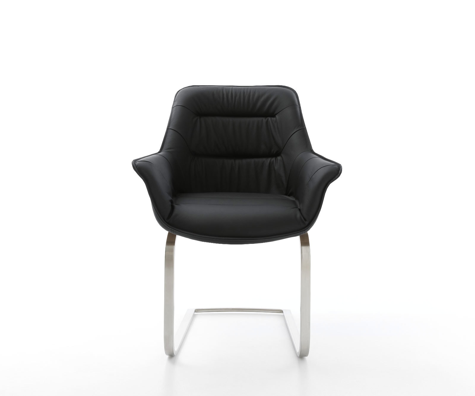 Sledemodel Kaira-Flex echt leer zwart sledemodel vlak roestvrij staal 1 Sledemodel Kaira-Flex echt leer zwart sledemodel vlak roestvrij staal 1