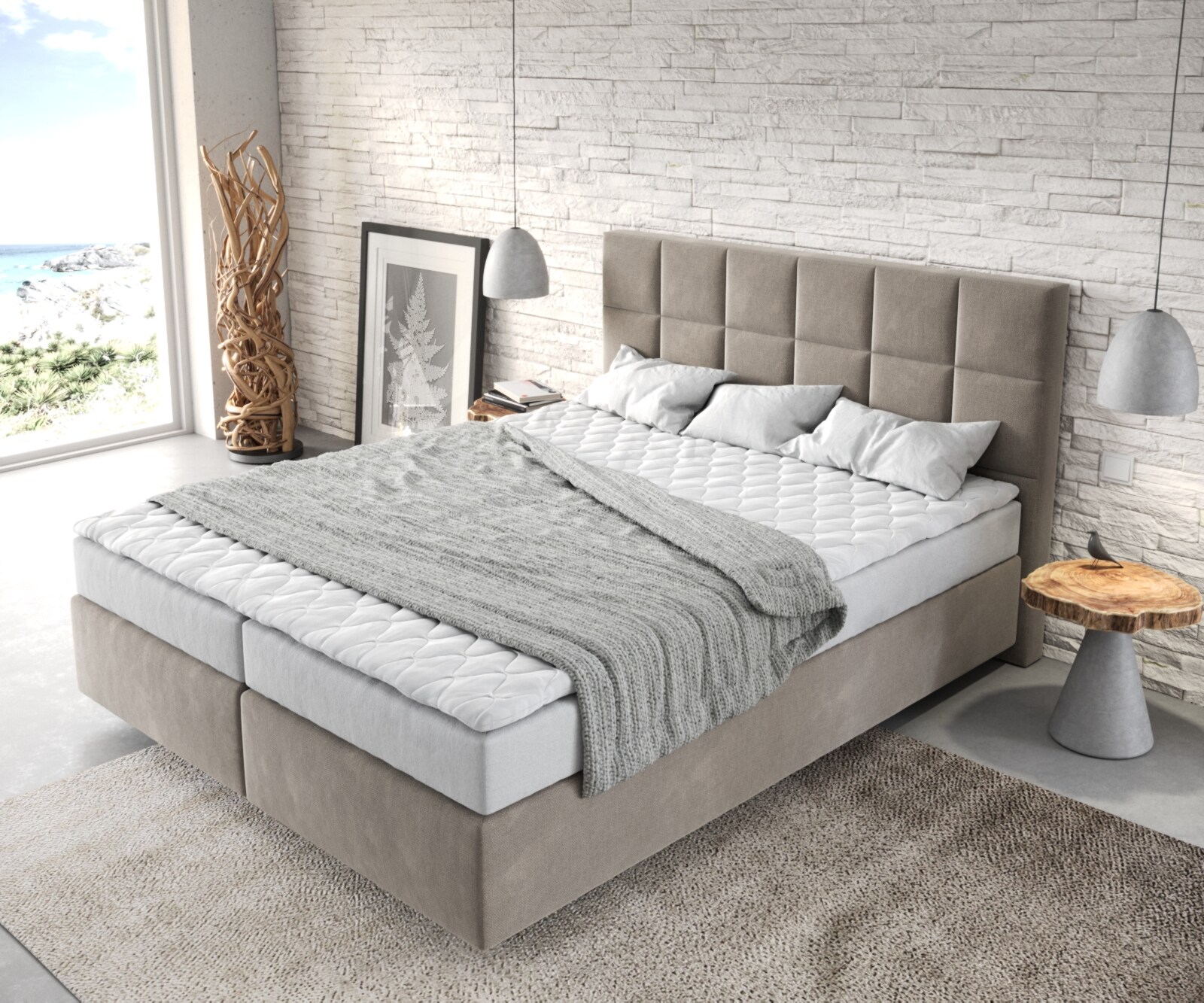 Boxspringbed Dream-Fine 160x200 microvezel Beige 3