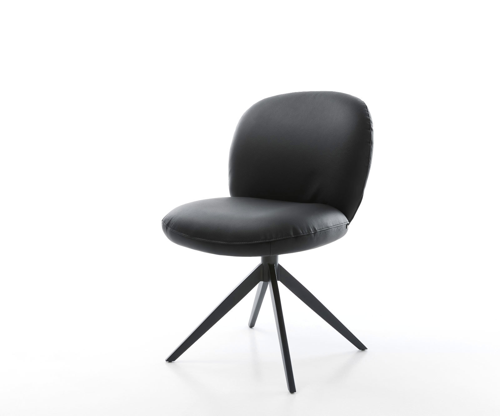 Draaistoel Nube-Flex echt leer zwart kruisframe breed zwart 360° draaibaar rocker-functie pocketveer kern Draaistoel Nube-Flex echt leer zwart kruisframe breed zwart 360° draaibaar rocker-functie pocketveer kern