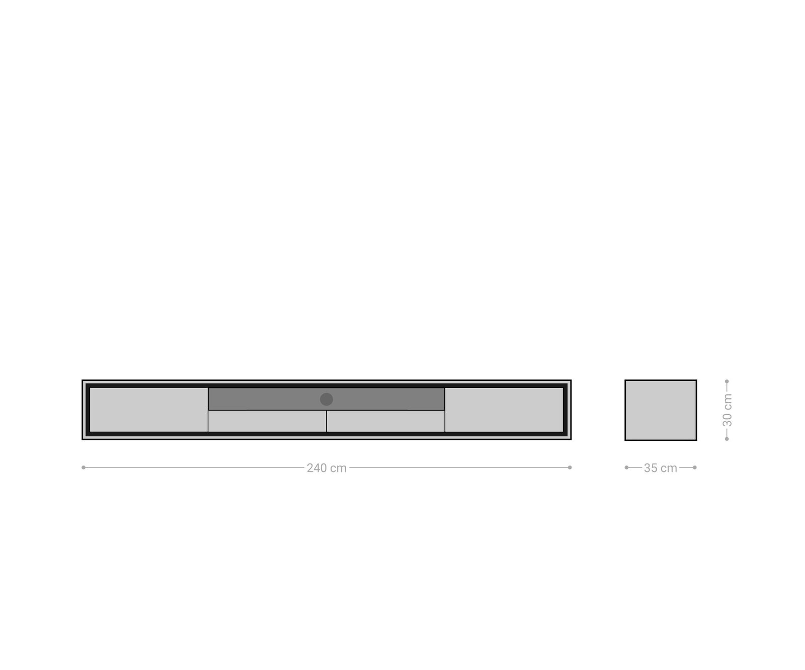 Tv-meubel Stonegrace 240 cm acacia bruin 2 deuren 2 laden 1 legplank steenfineer zwevend 5