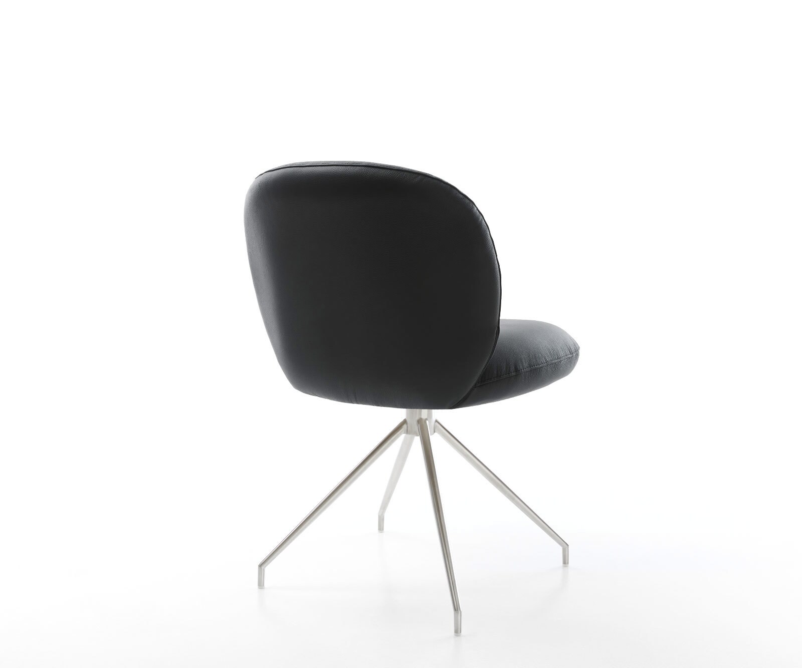 Draaistoel Nube-Flex echt leer zwart kruisframe conisch roestvrij staal 180° draaibaar pocketveer kern 4 Draaistoel Nube-Flex echt leer zwart kruisframe conisch roestvrij staal 180° draaibaar pocketveer kern 4