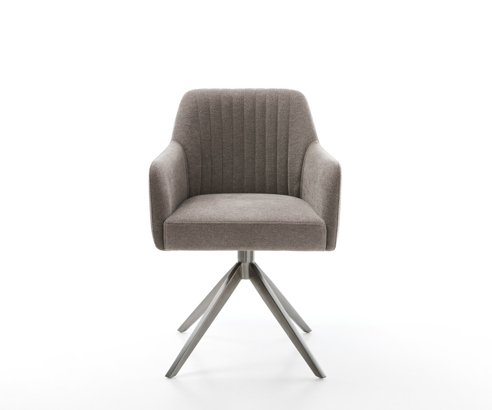 Draaistoel Greg-Flex zachte stof met structuur taupe kruisframe breed grafiet 360° draaibaar rocker-functie pocketveer kern 1