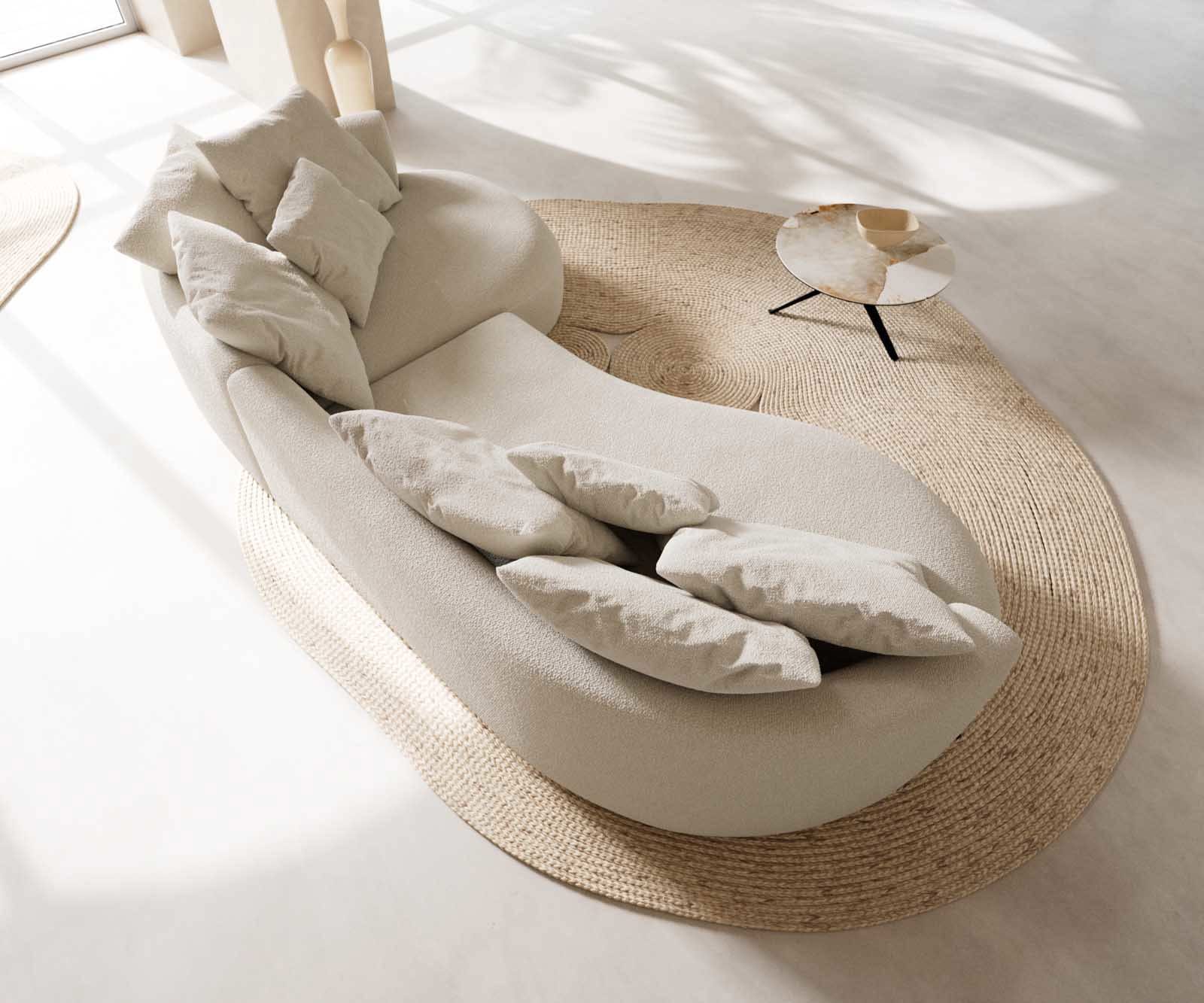 Sofa Edina 330x170 cm Bouclé crème-wit 3 Sofa Edina 330x170 cm Bouclé crème-wit 3