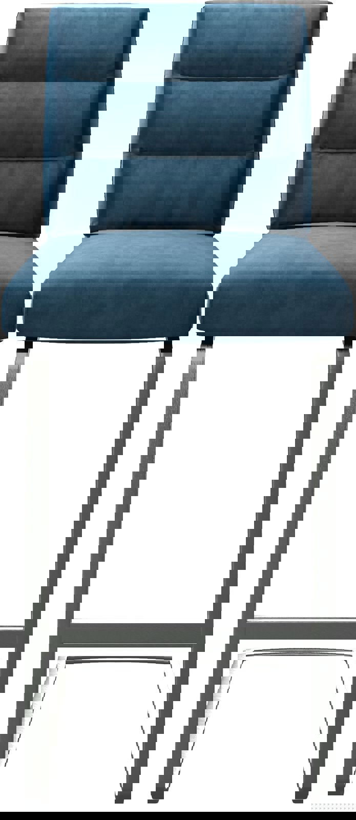 Barstoel Pela-Flex fluweel blauw sledestoel vlak roestvrij staal 3 Barstoel Pela-Flex fluweel blauw sledestoel vlak roestvrij staal 3