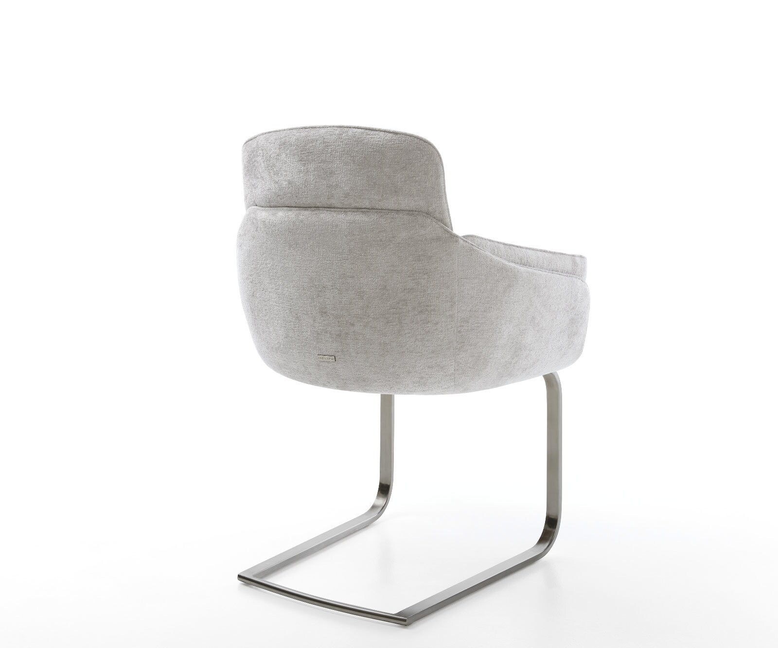 Sledemodel Luan-Flex met armleuning chenille zilver grijs sledemodel vlak grafiet 5