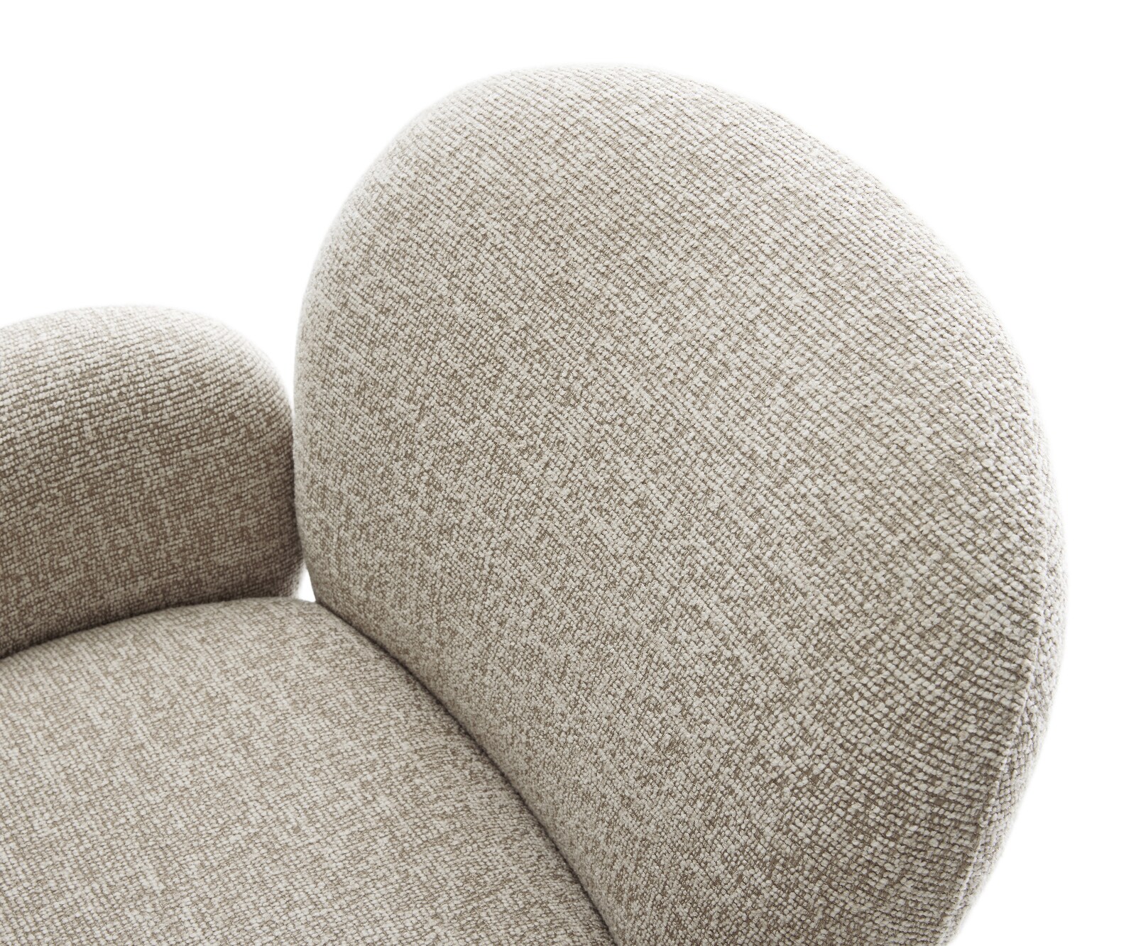 Draaistoel Nube-Flex met armleuning geweven stof beige houten frame hoekig natuur 180° draaibaar pocketveer kern 4